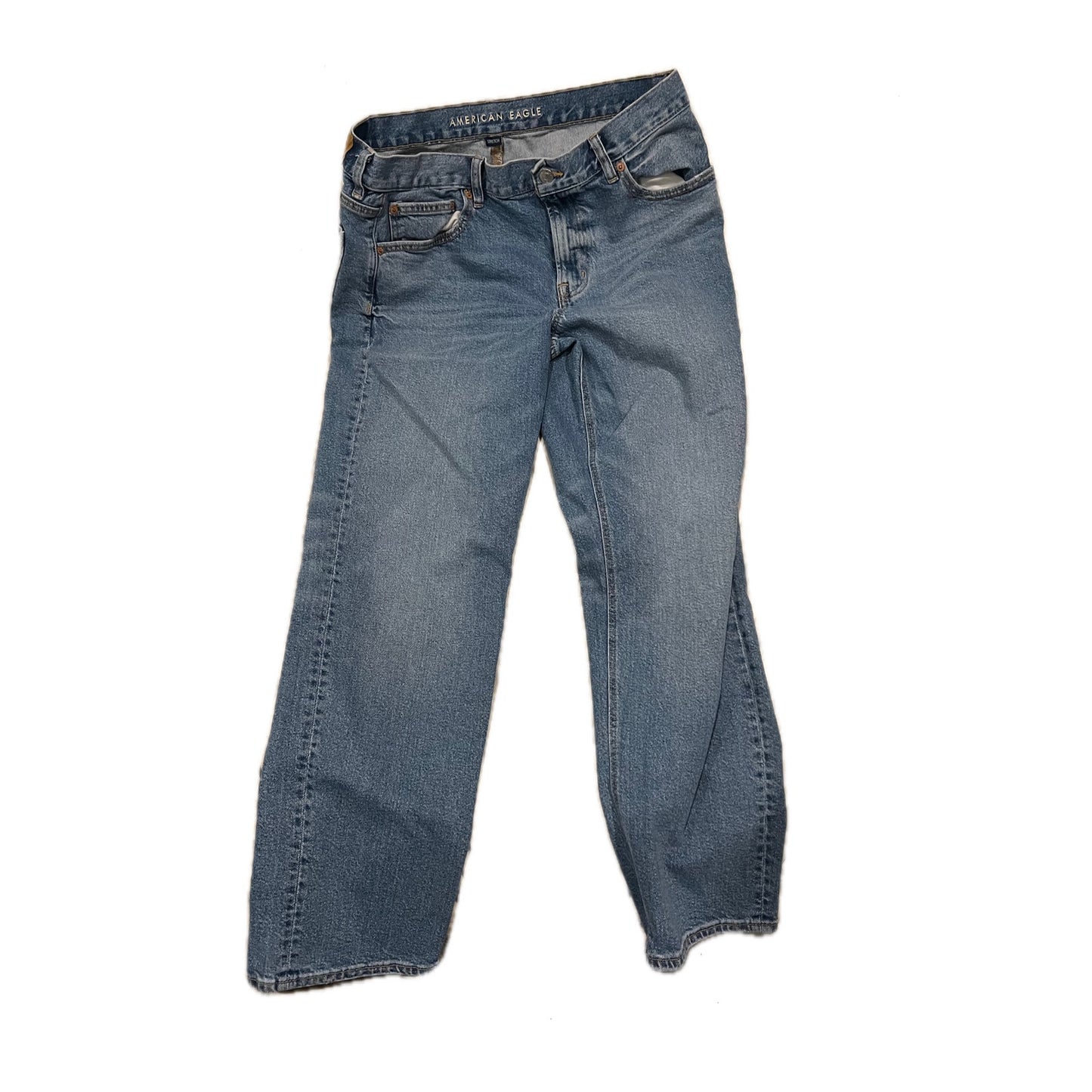 American Eagle Jeans rectos de tiro alto para mujer Talla L (12)