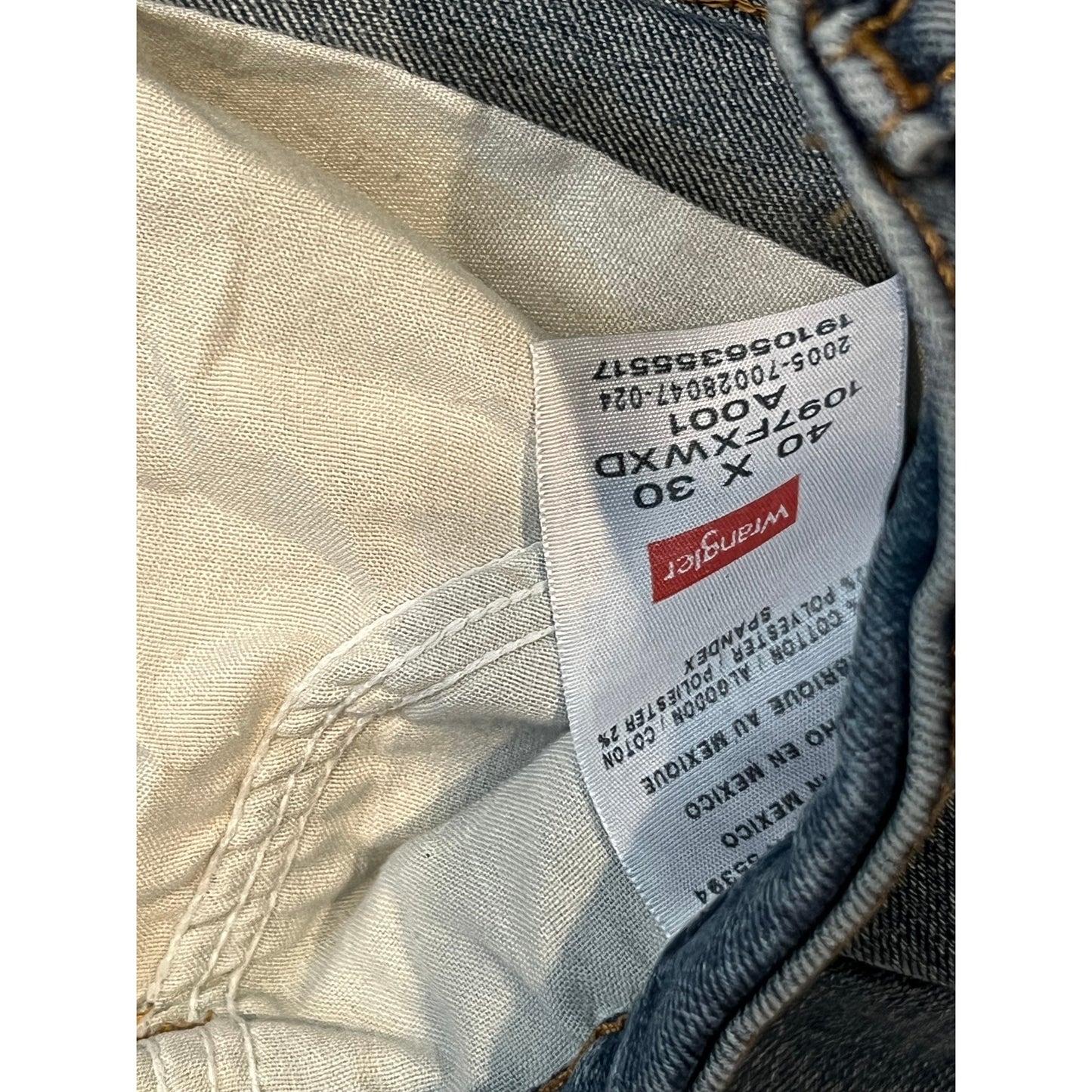 Wrangler Classic Straight Blue Jeans Mens 40x30