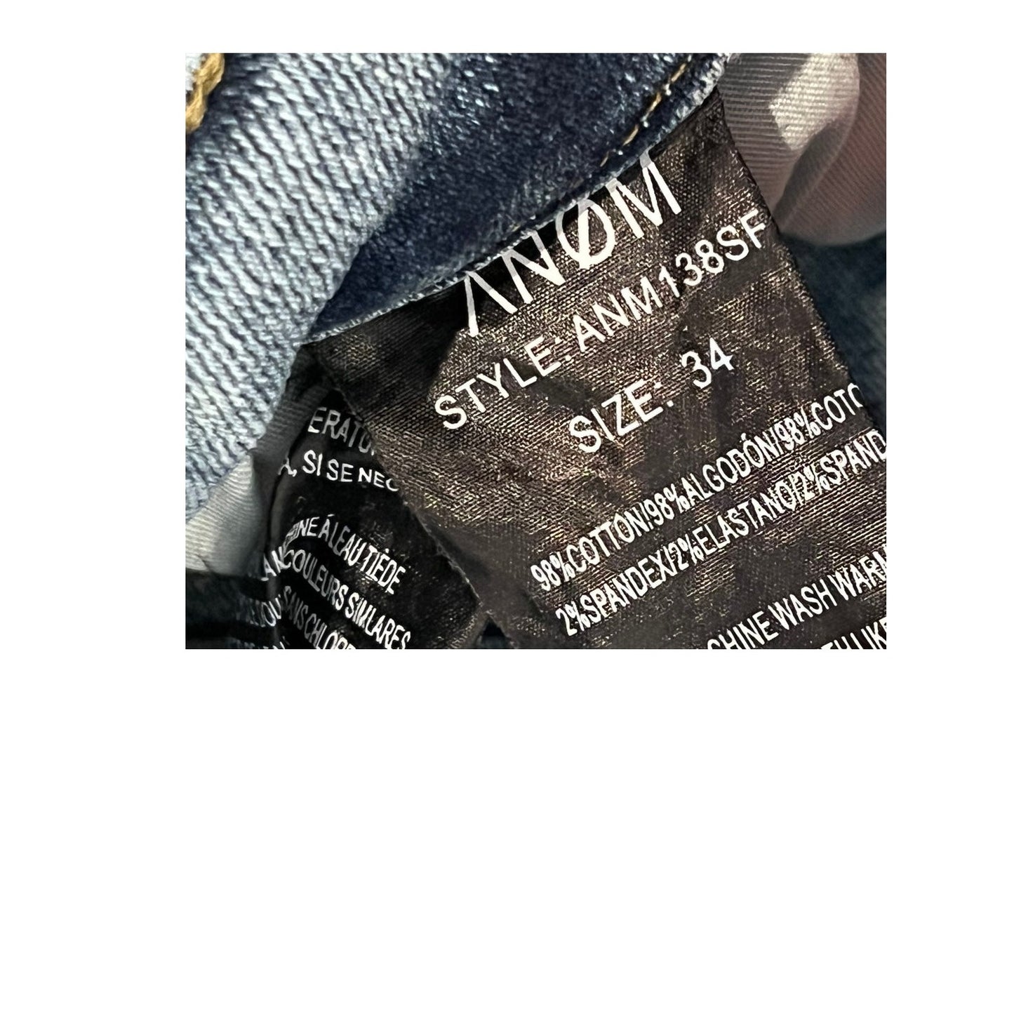 ANOM ANM138SF Slim Blue Jeans Men's 34x32