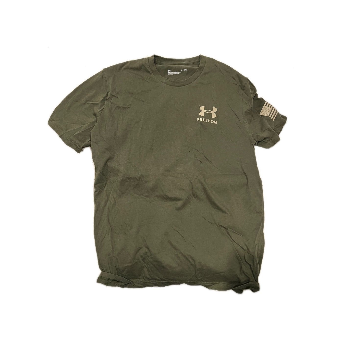Under Armour Freedom Olive Green Loose T-Shirt Mens M