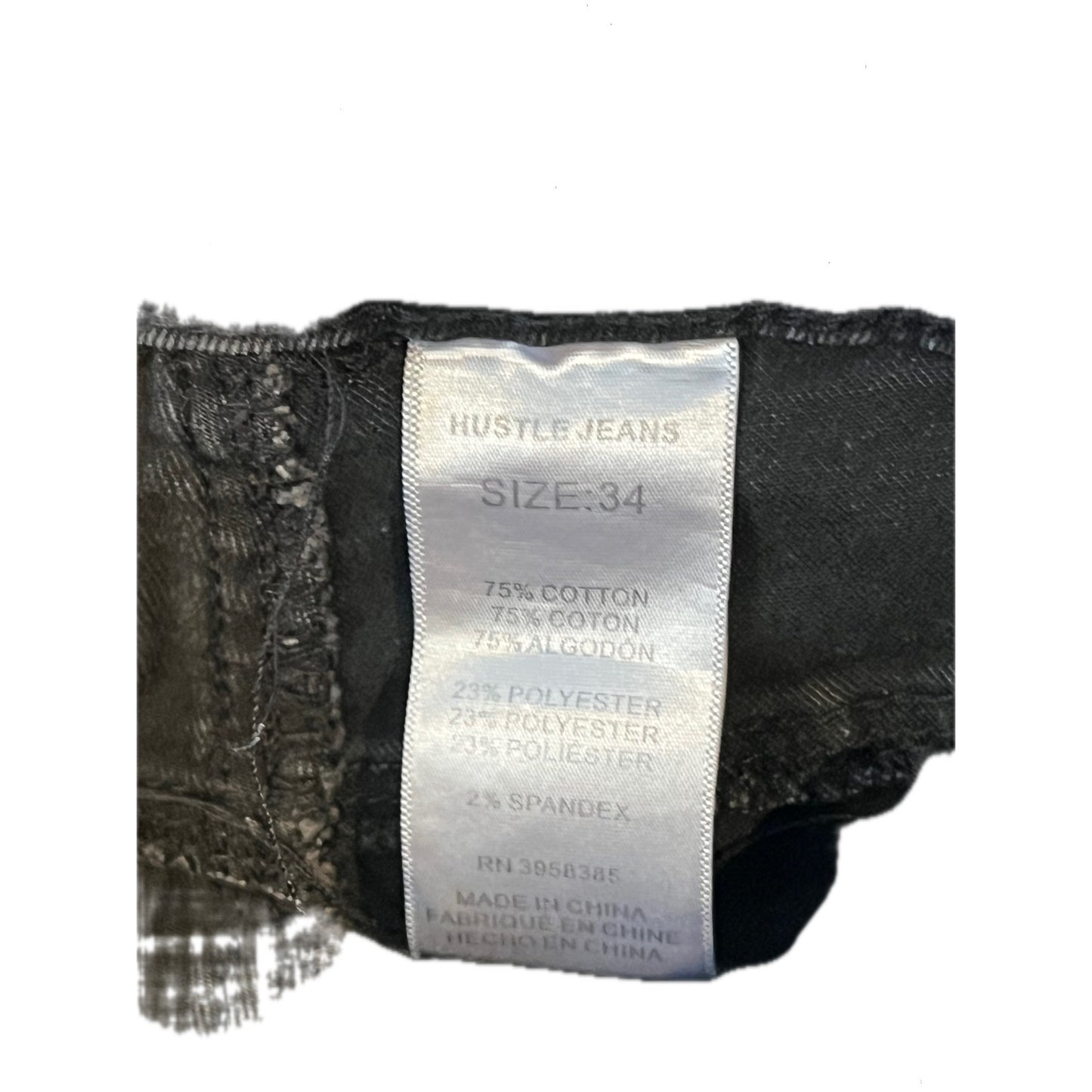 Hustle Jeans  Black Slim Skinny Super Stretch Jeans 34x32