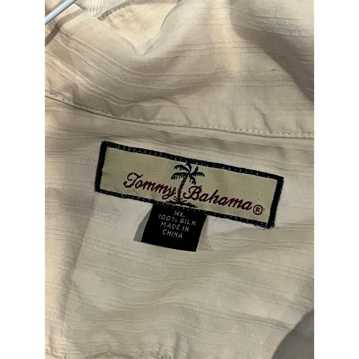 Tommy Bahama Cream Button Up Short Sleeve Shirt Mens XL