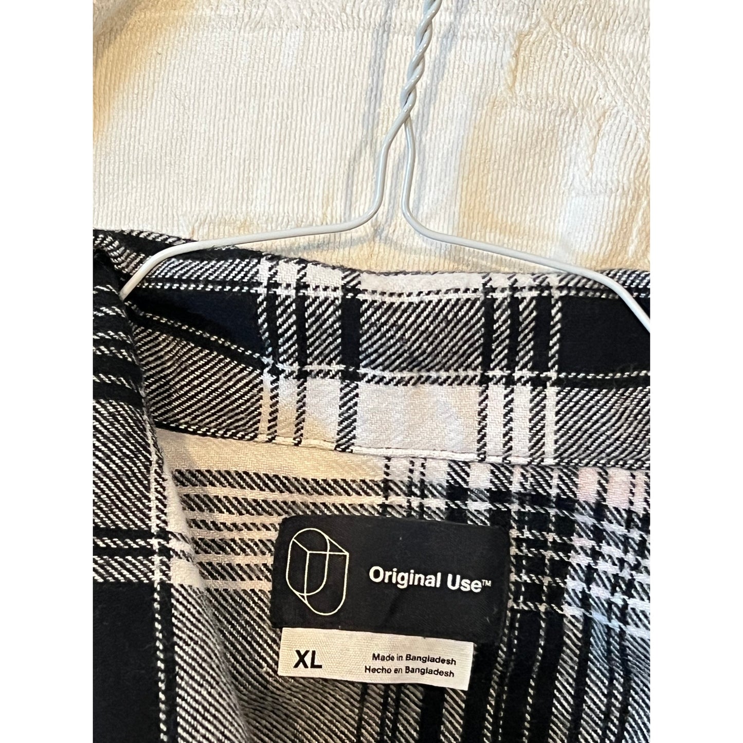 Original Use Cropped Button Up Flannel Shirt Mens XL