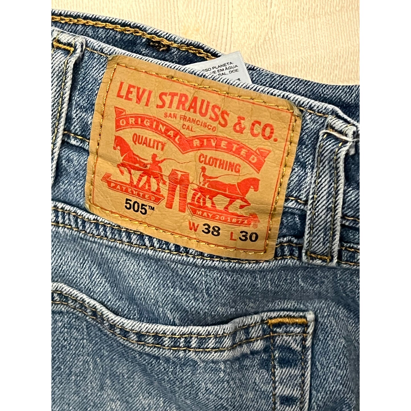 Levi's 505 Regular Straight Leg Jeans para hombre 38x30