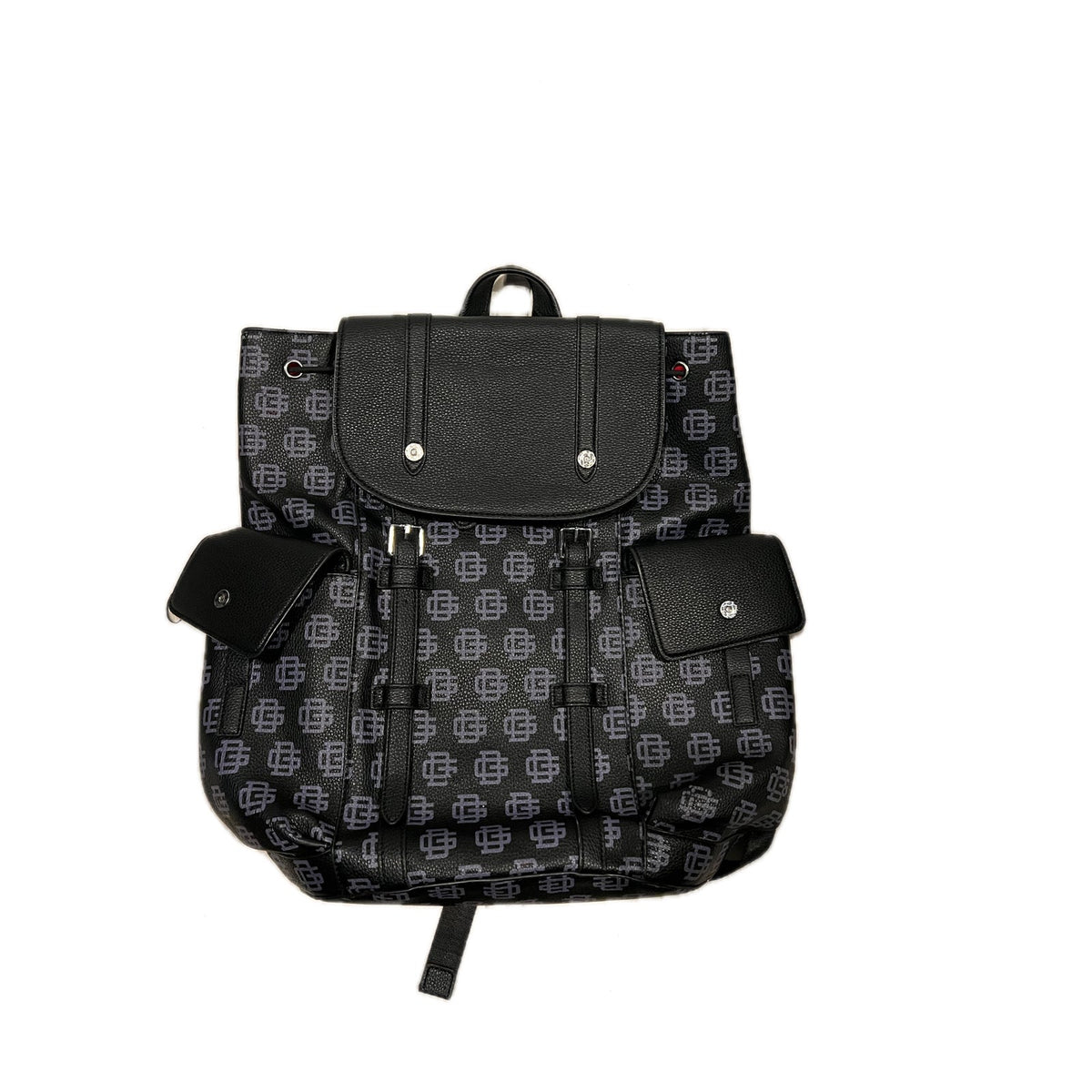 Designer Like Faux Leather Flap Top Backpack