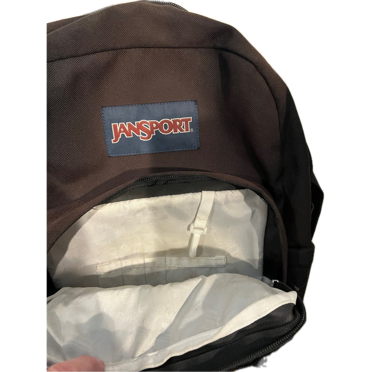 JanSport Right Pack 3 Section Black Brown Suede Backpack