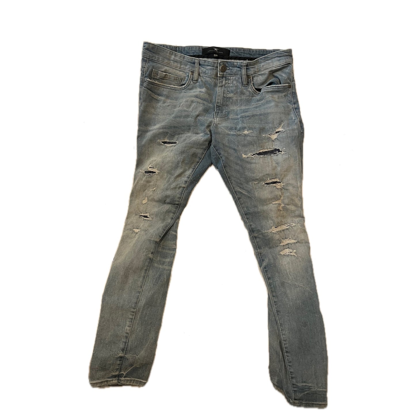 Jordan Craig Distressed Ross Blue Jeans Mens 36x32
