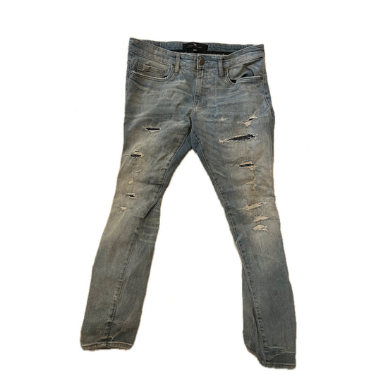 Jordan Craig Distressed Ross Blue Jeans Mens 36x32