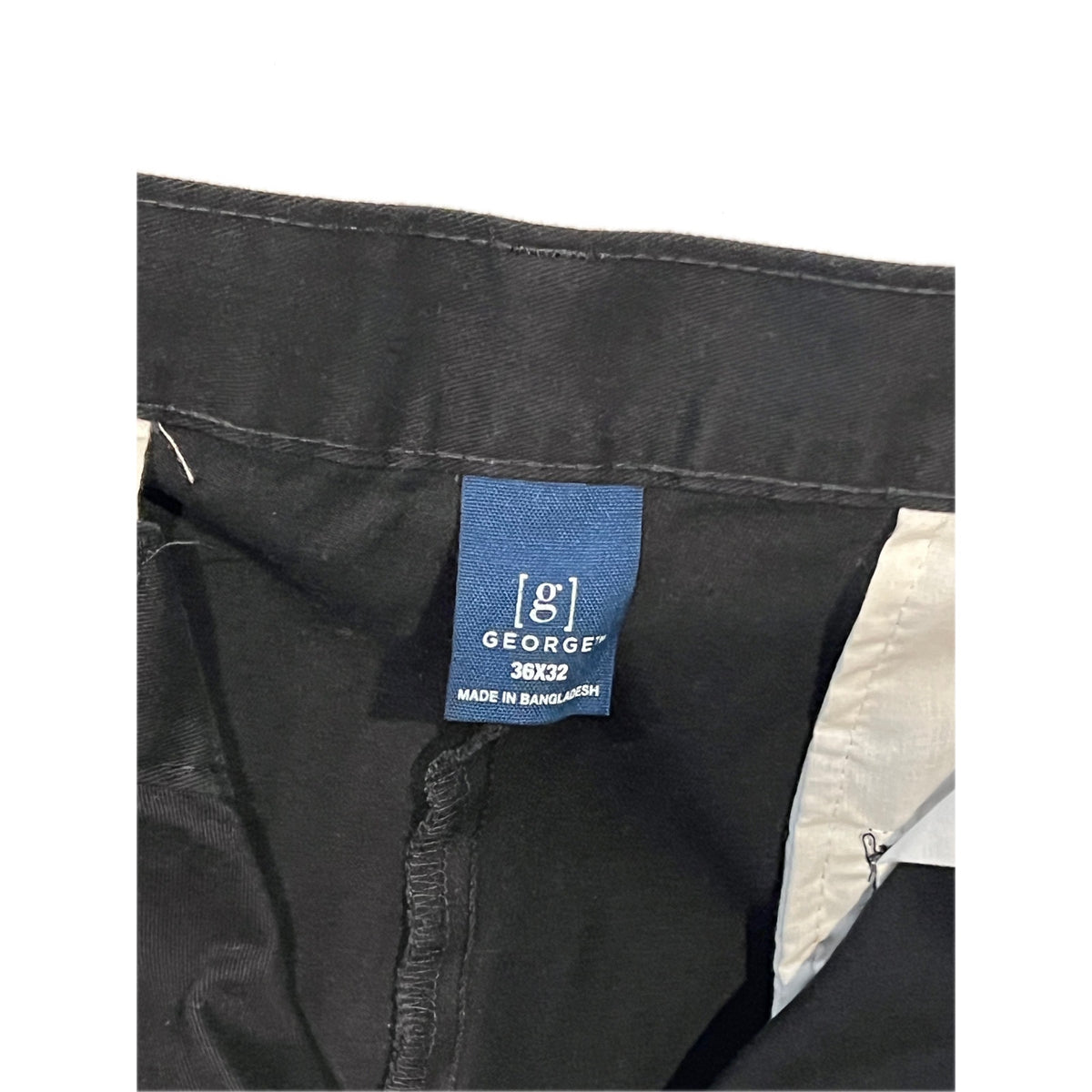 George Black Chino Pants Mens 36x32
