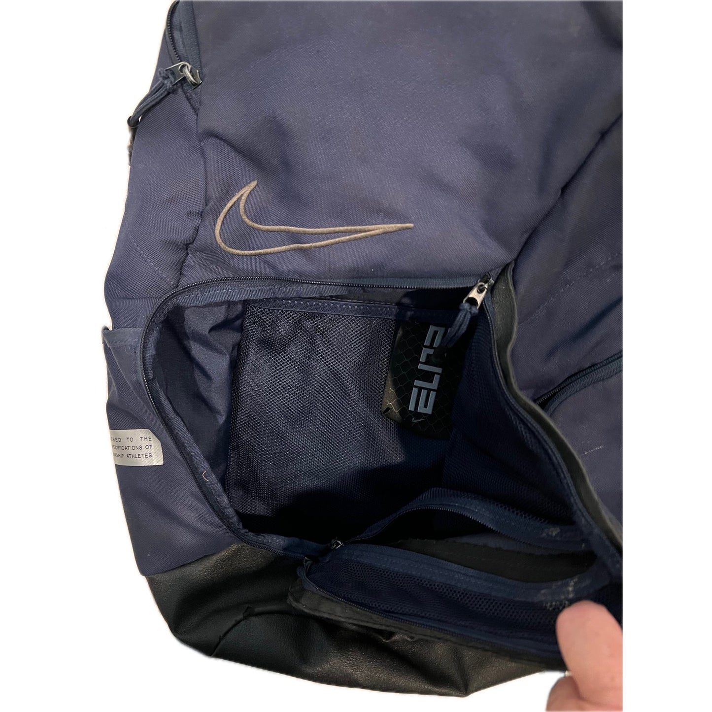 Nike Elite Pro Hoops Basketball Backpack Black Blue Silver