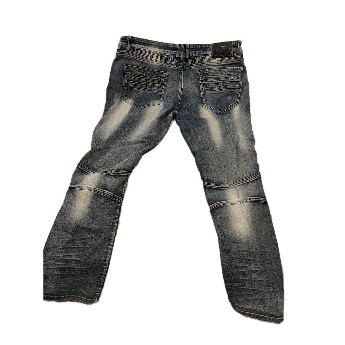 Xray Ribbed Distressed Tapered Blue Jeans 34x30