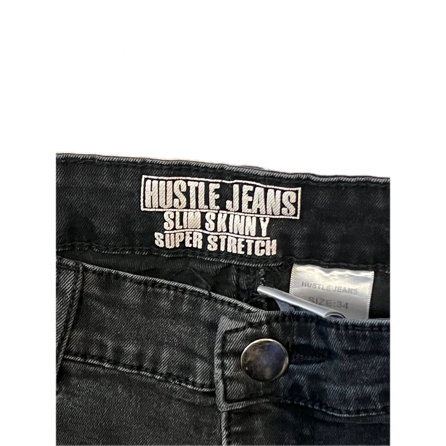 Hustle Jeans  Black Slim Skinny Super Stretch Jeans 34x32