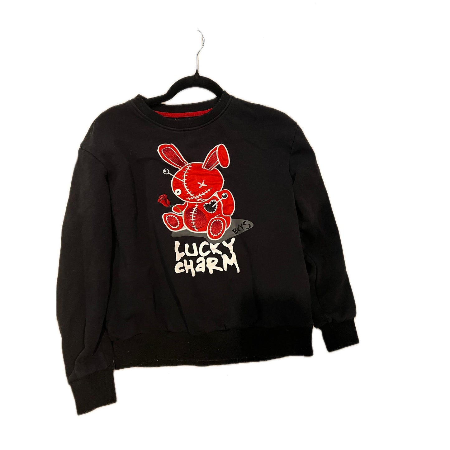 BKYS Lucky Charm Noir Rouge Col Rond Sweatshirt Homme M