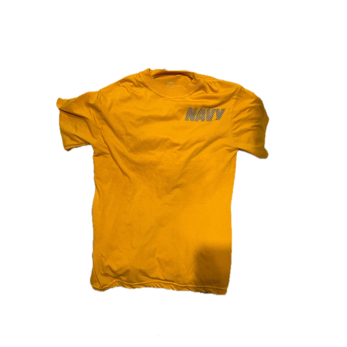 US Navy Yellow Cotton T-Shirt Mens XS