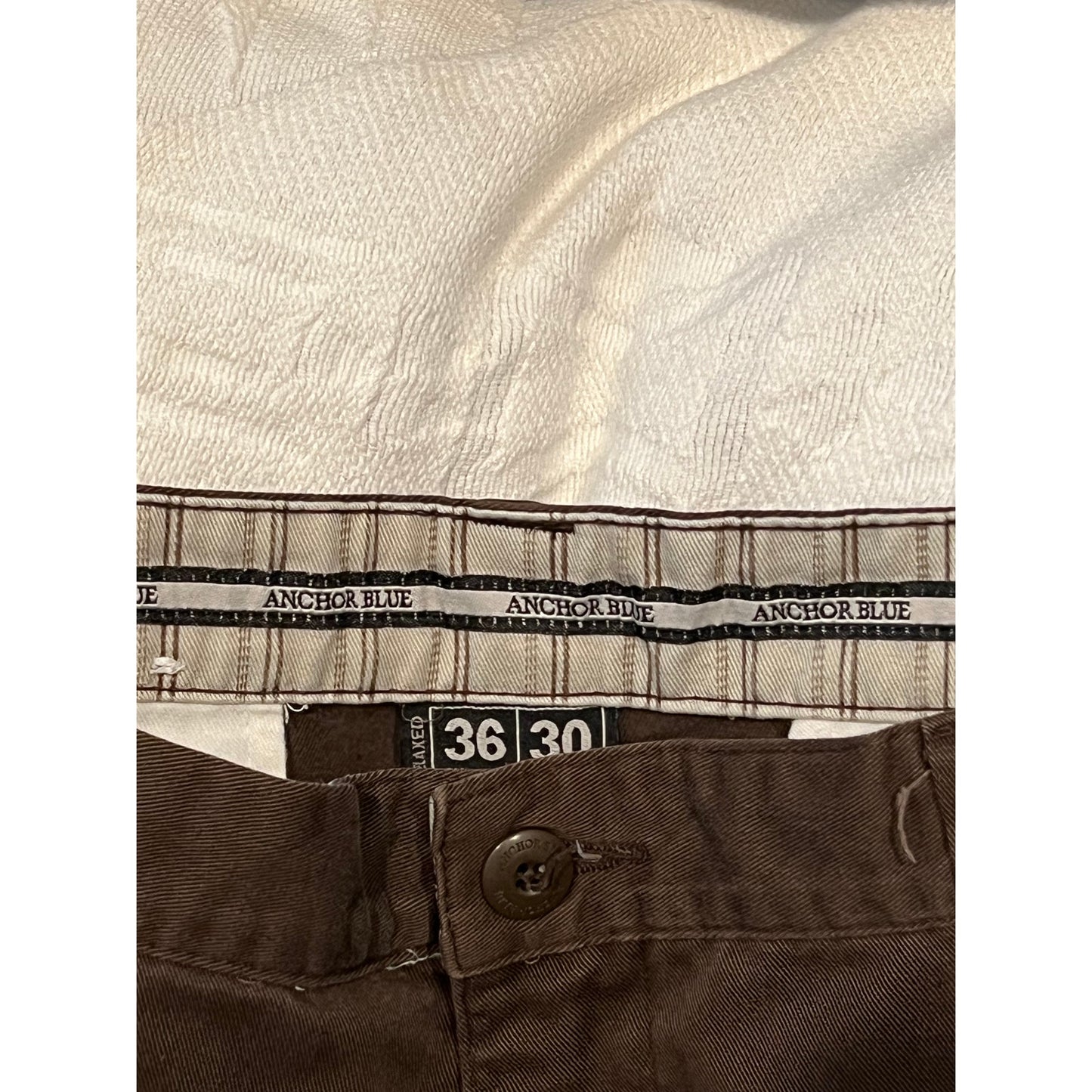 Anchor Blue Relaxed Brown Jeans 36x30