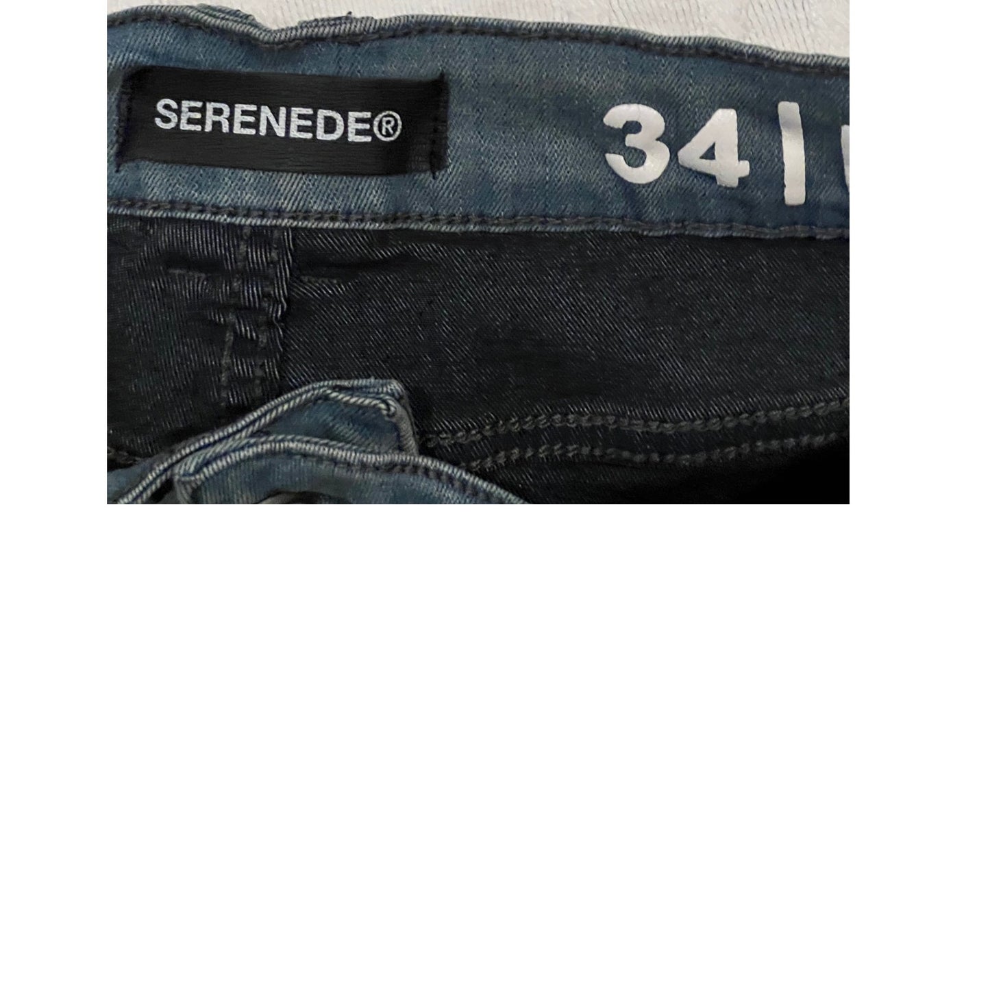 Serenede Blue Vaqueros pitillo rectos ajustados para hombre 30x30