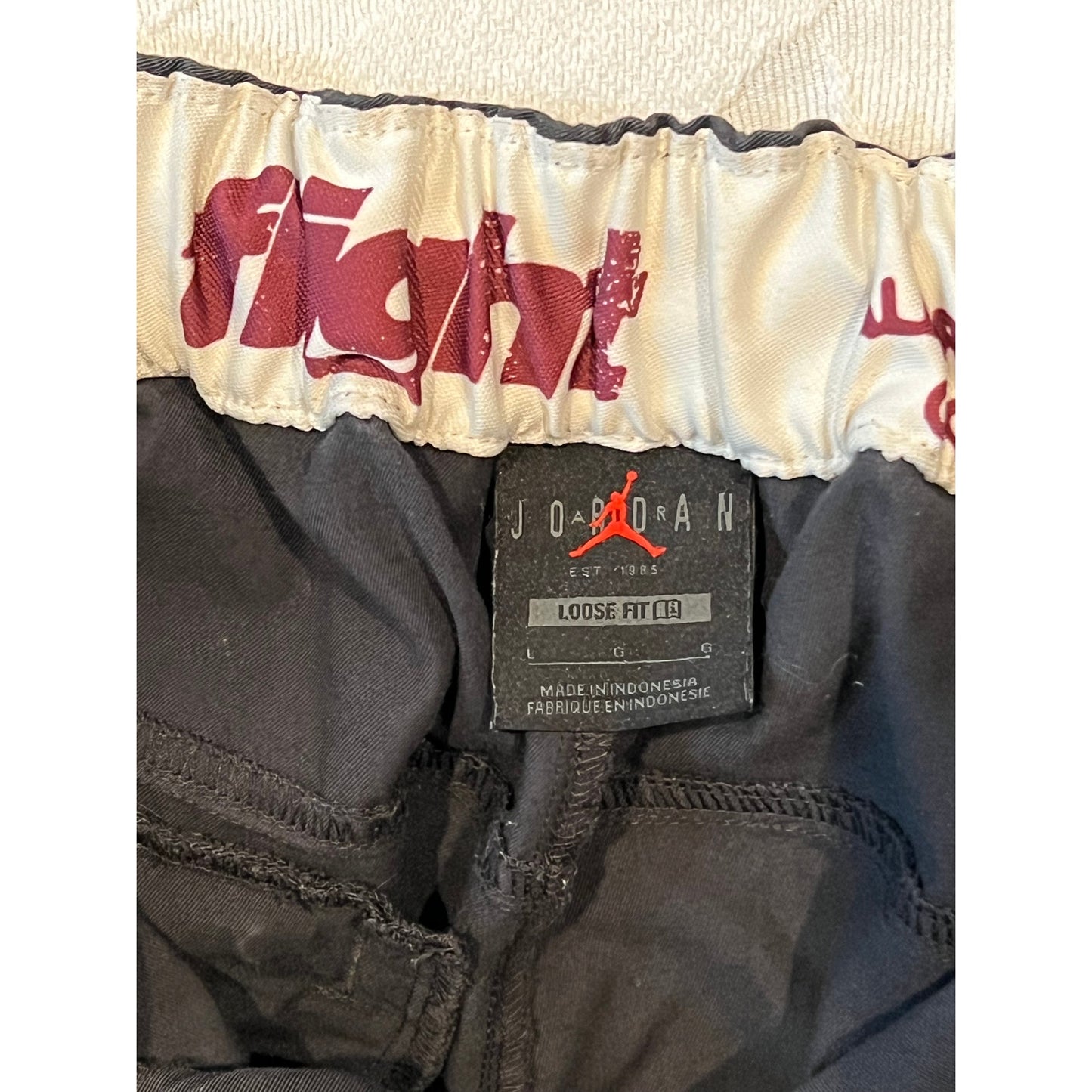 Nike Jordan Flight Heritage Woven Pants Off Noir Large Coupe ample