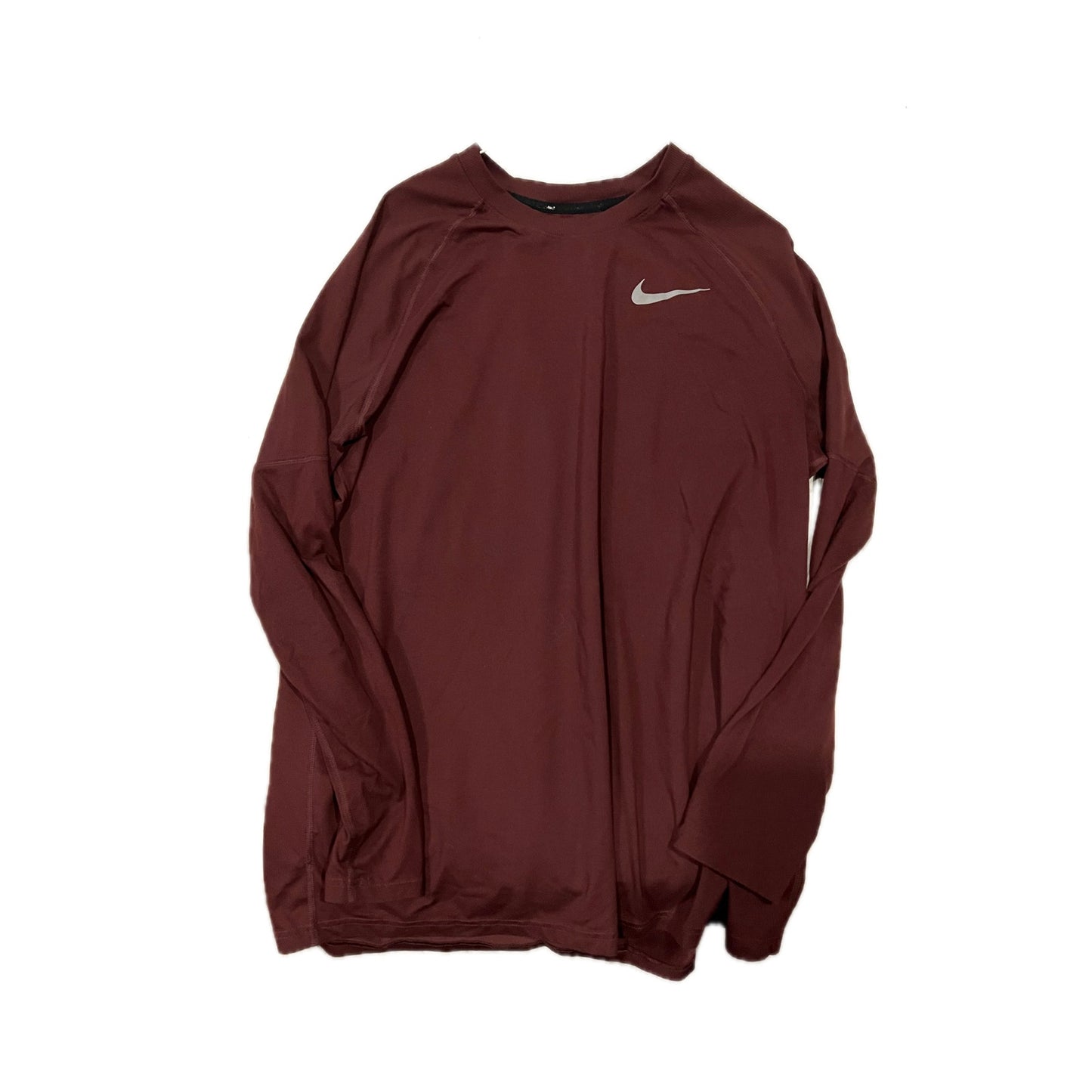 Nike Dri-Fit Burgundy Long Sleeve Shirt Mens L