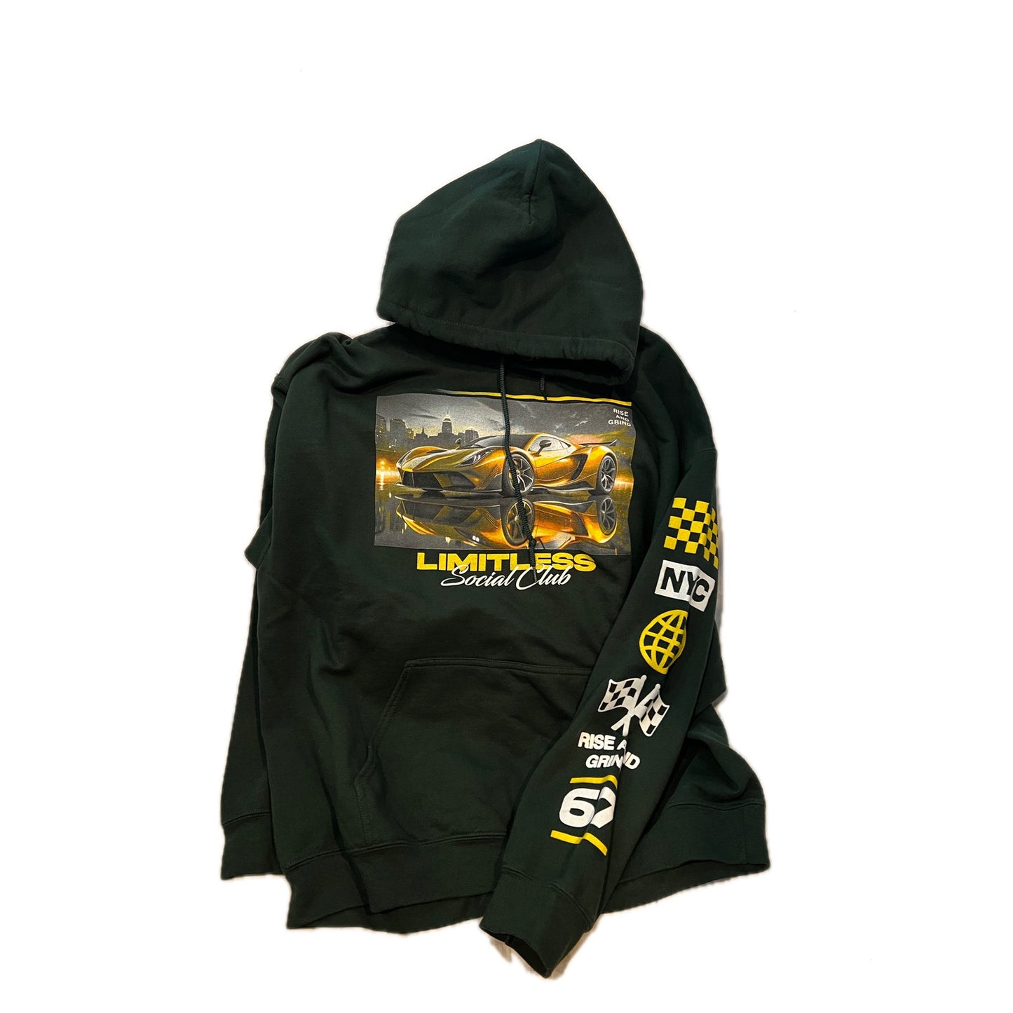 Sudadera con capucha Popular Poisen Limitless Race Car Social Club para hombre talla XL