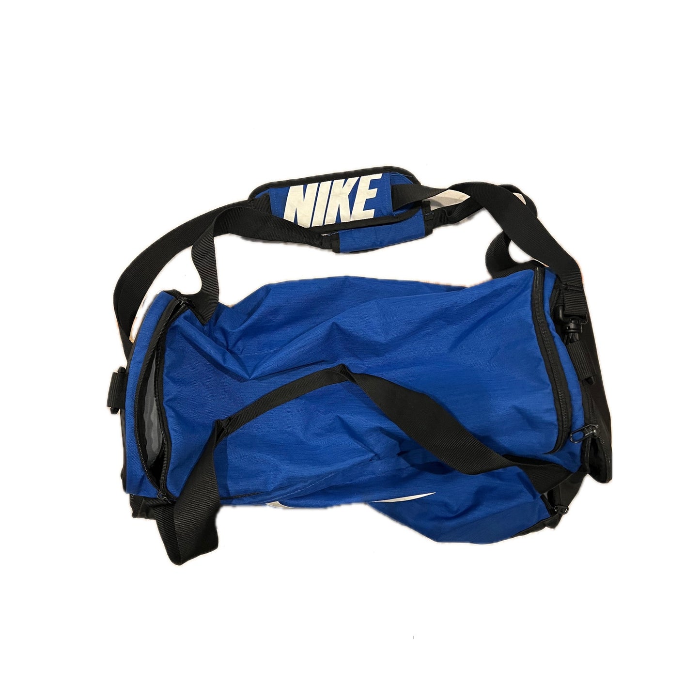 Nike Brasilia Blue Black 9.5 Medium 60L Duffel Gym Bag