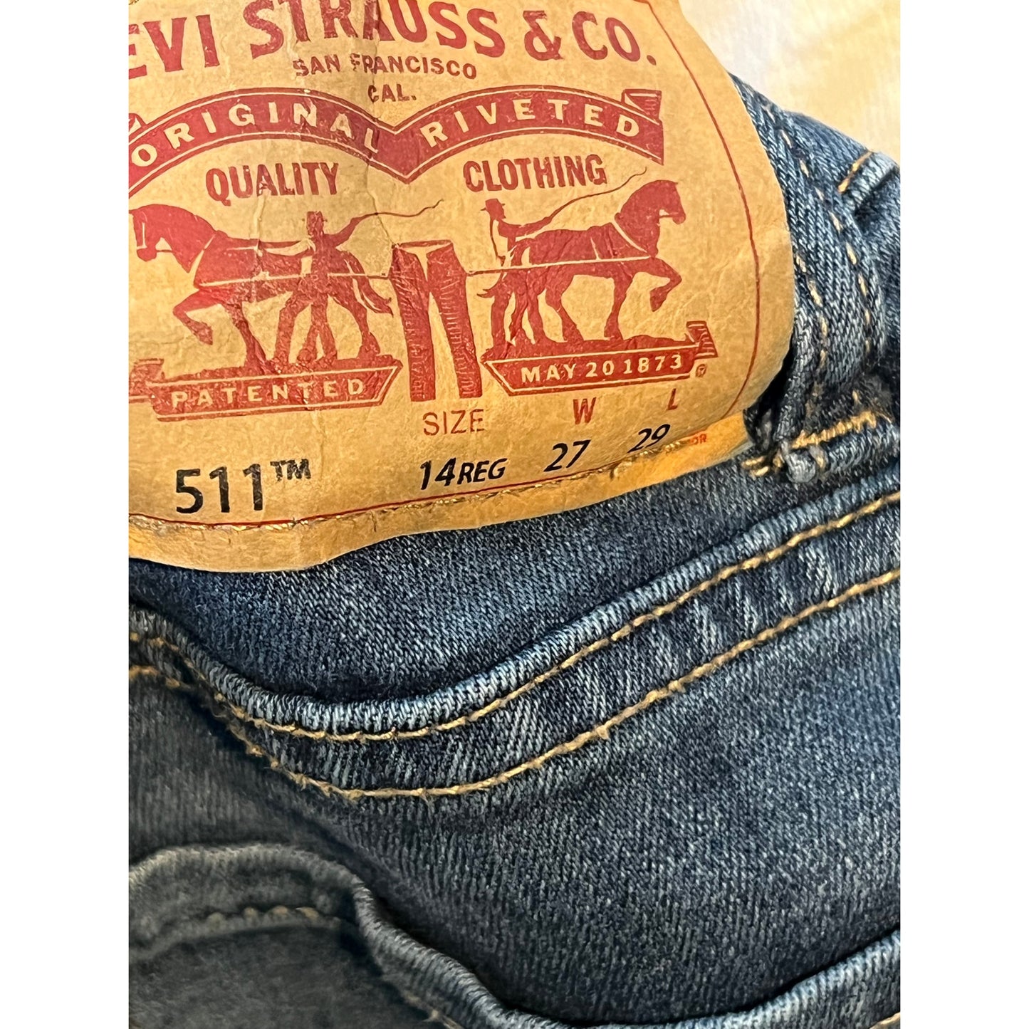 Levi's 511 Blue Jeans Slim Fit Womans 14Reg 27x29