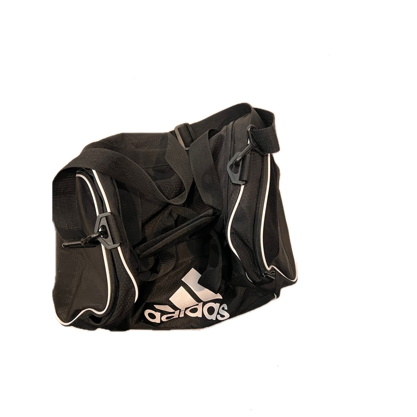 Adidas Defender Medium 20"x12"x10" Black White Duffel Bag