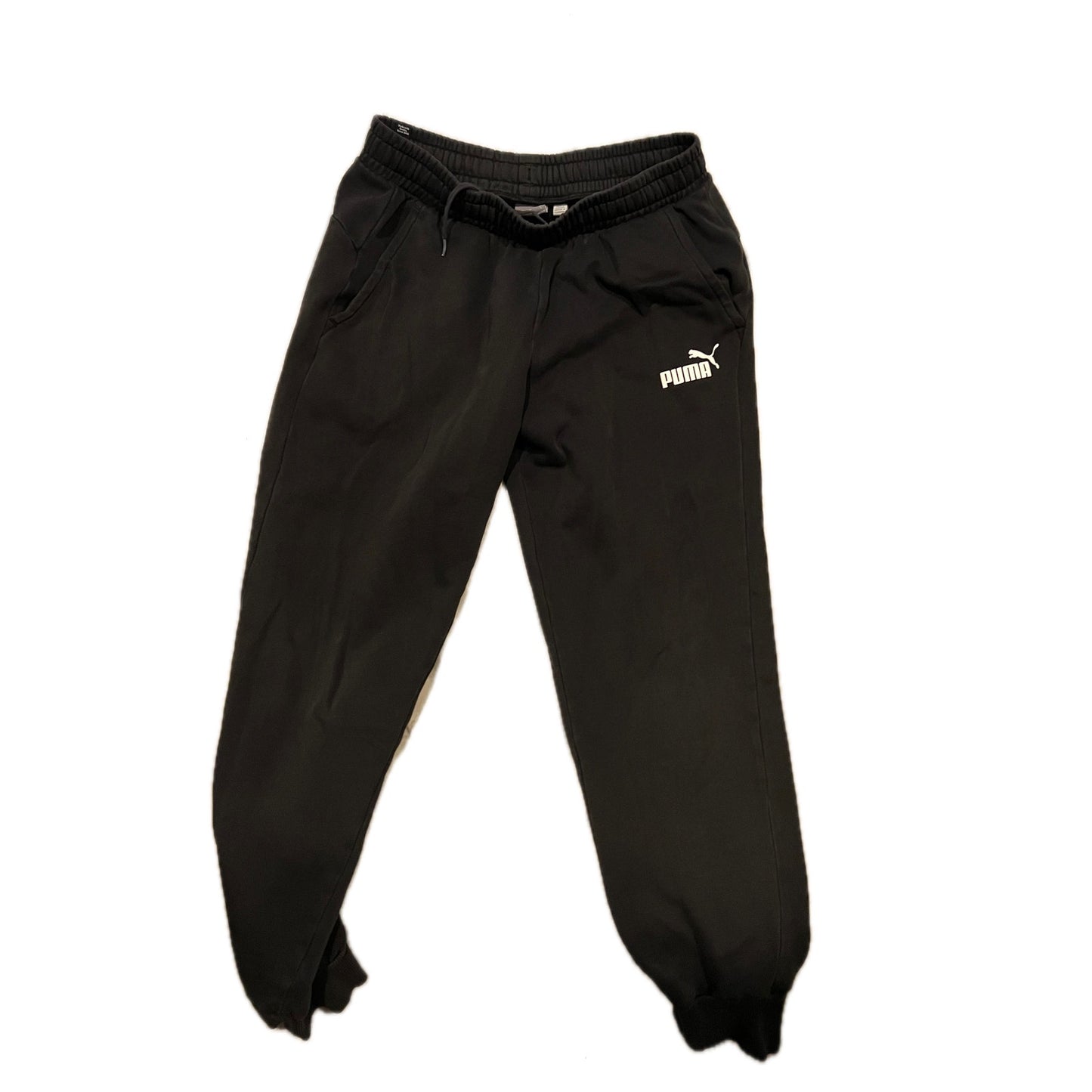 Puma Black Cuffed Ankle Sweatpants Mens Large
