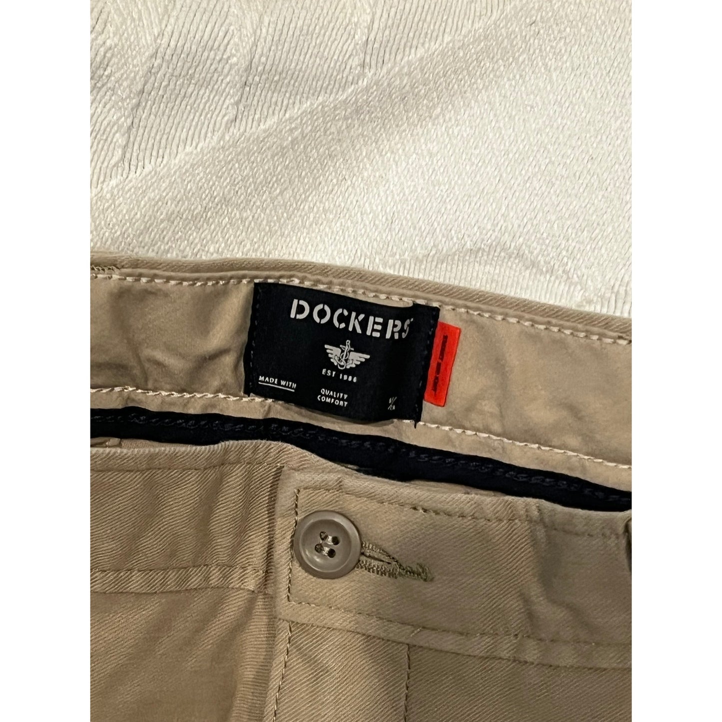 Dockers Straight Fit Tan Flat Front Chinos Mens 32x32