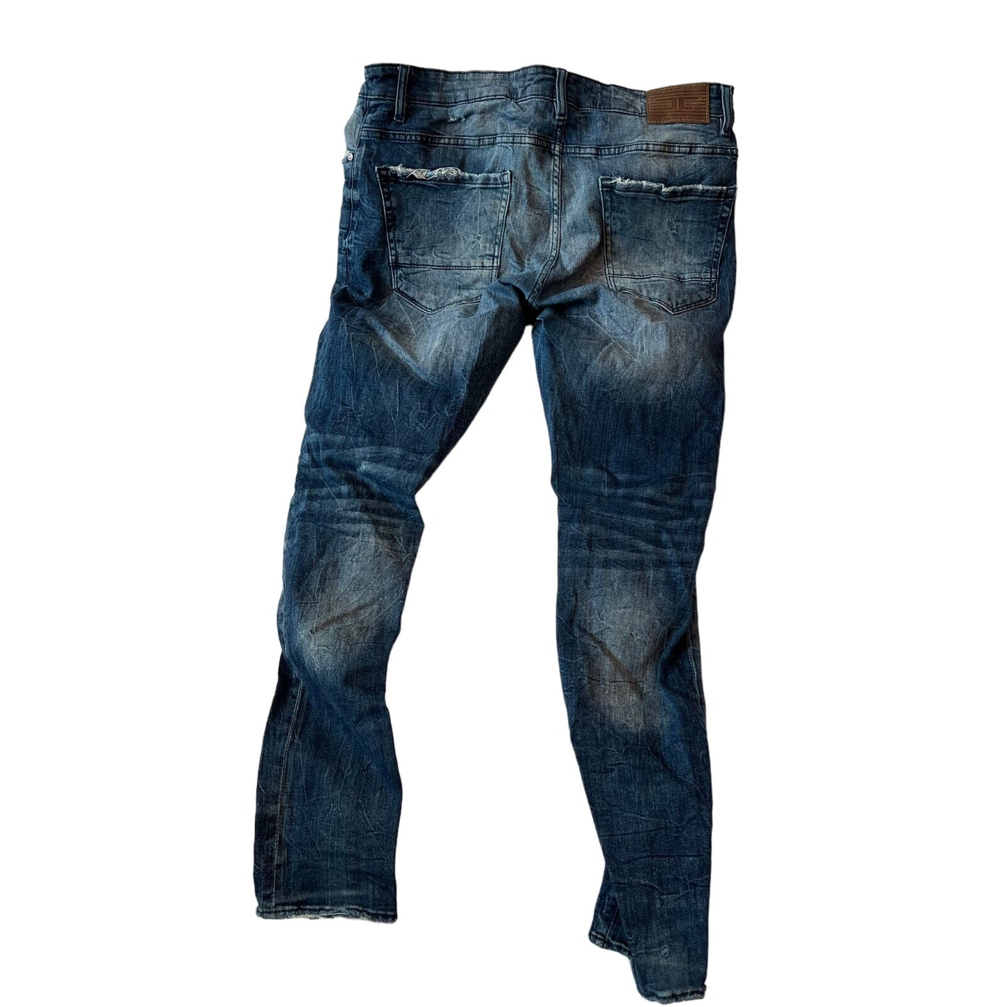 Jordan Craig Distressed Ross Blue Jeans Mens 36x34