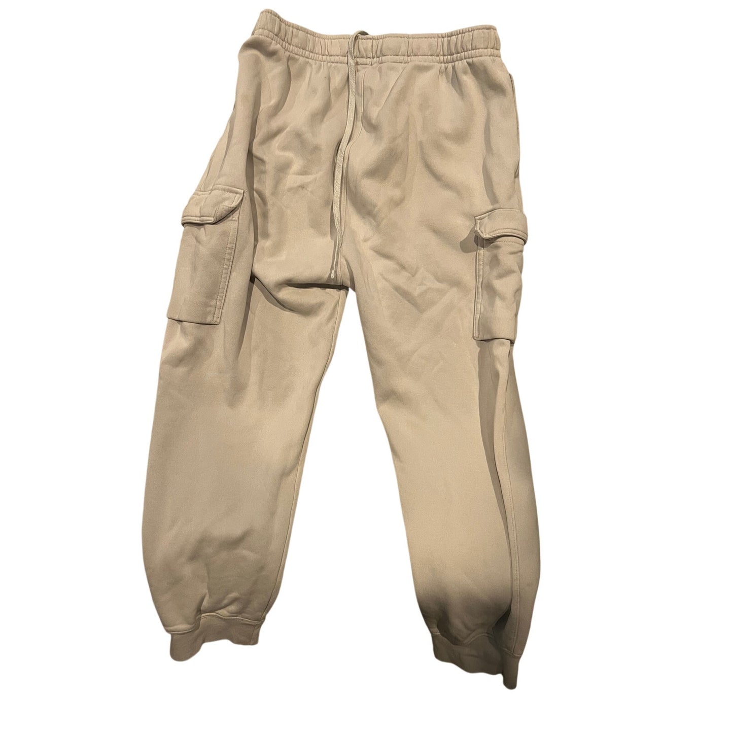 Nike White Cuffed Ankle Cargo Sweatpants Mens Size Large