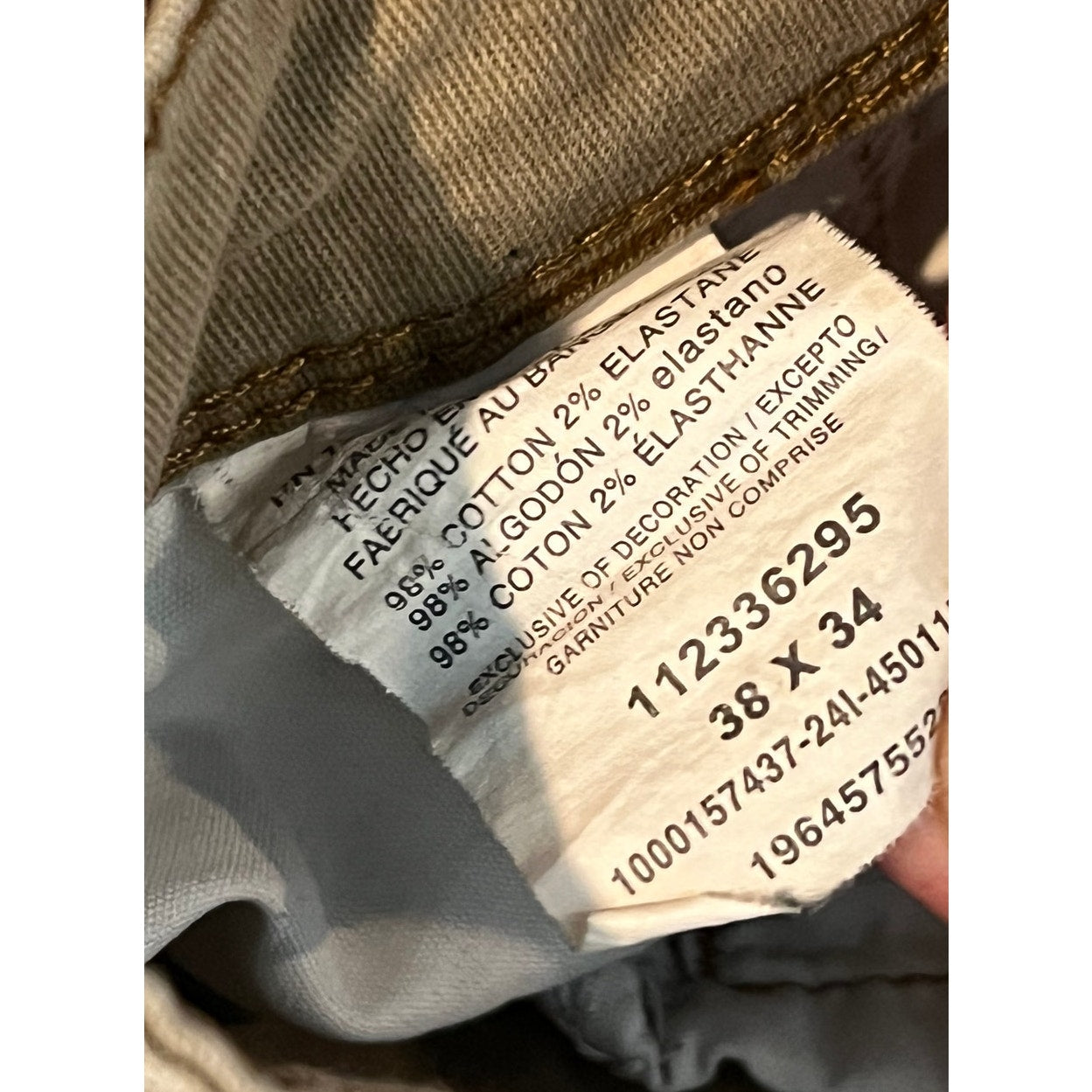 Wrangler Authentic Beige Cargo Pants Mens 38x34