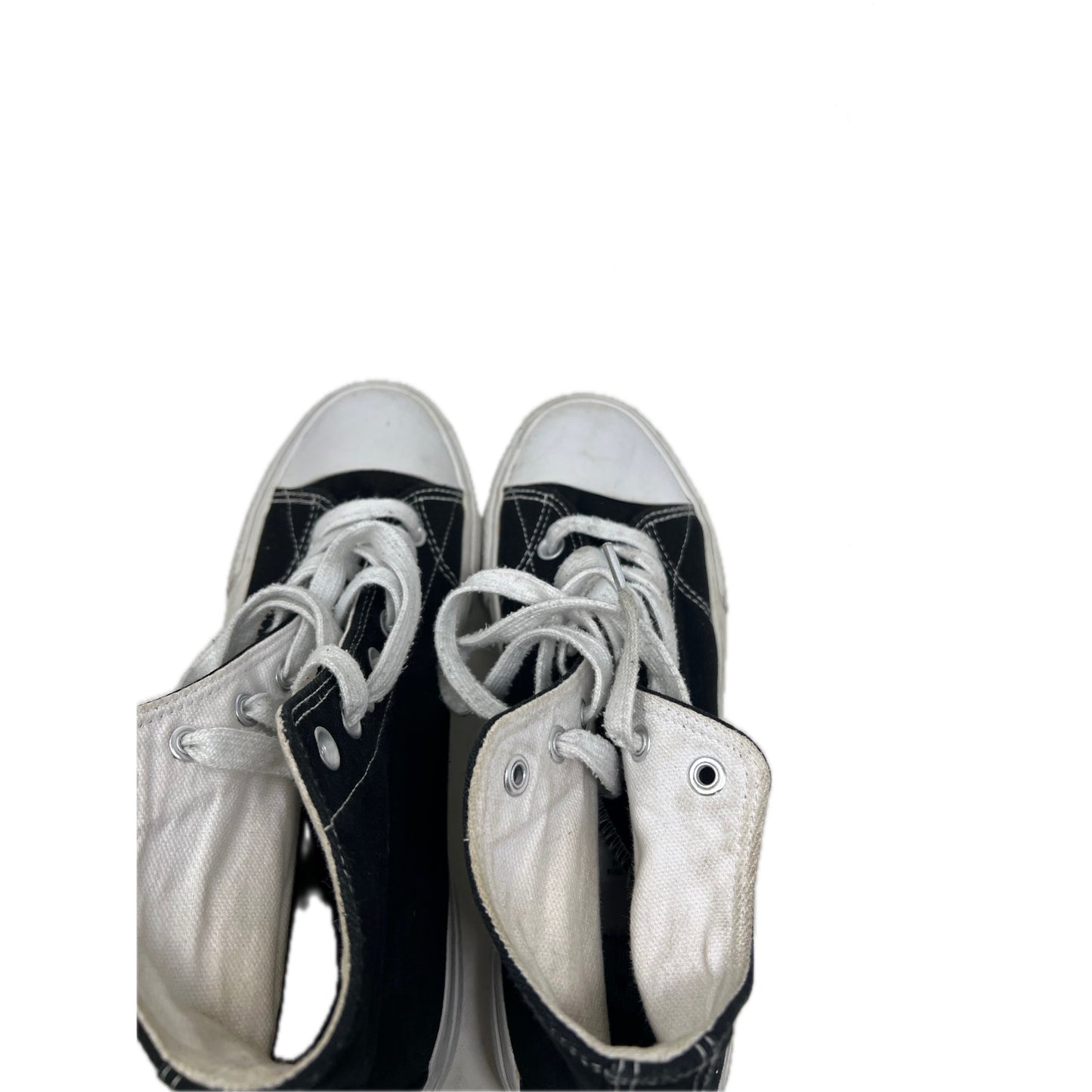 No Boundaries High Top Platform Black White Sneakers Wmns 10