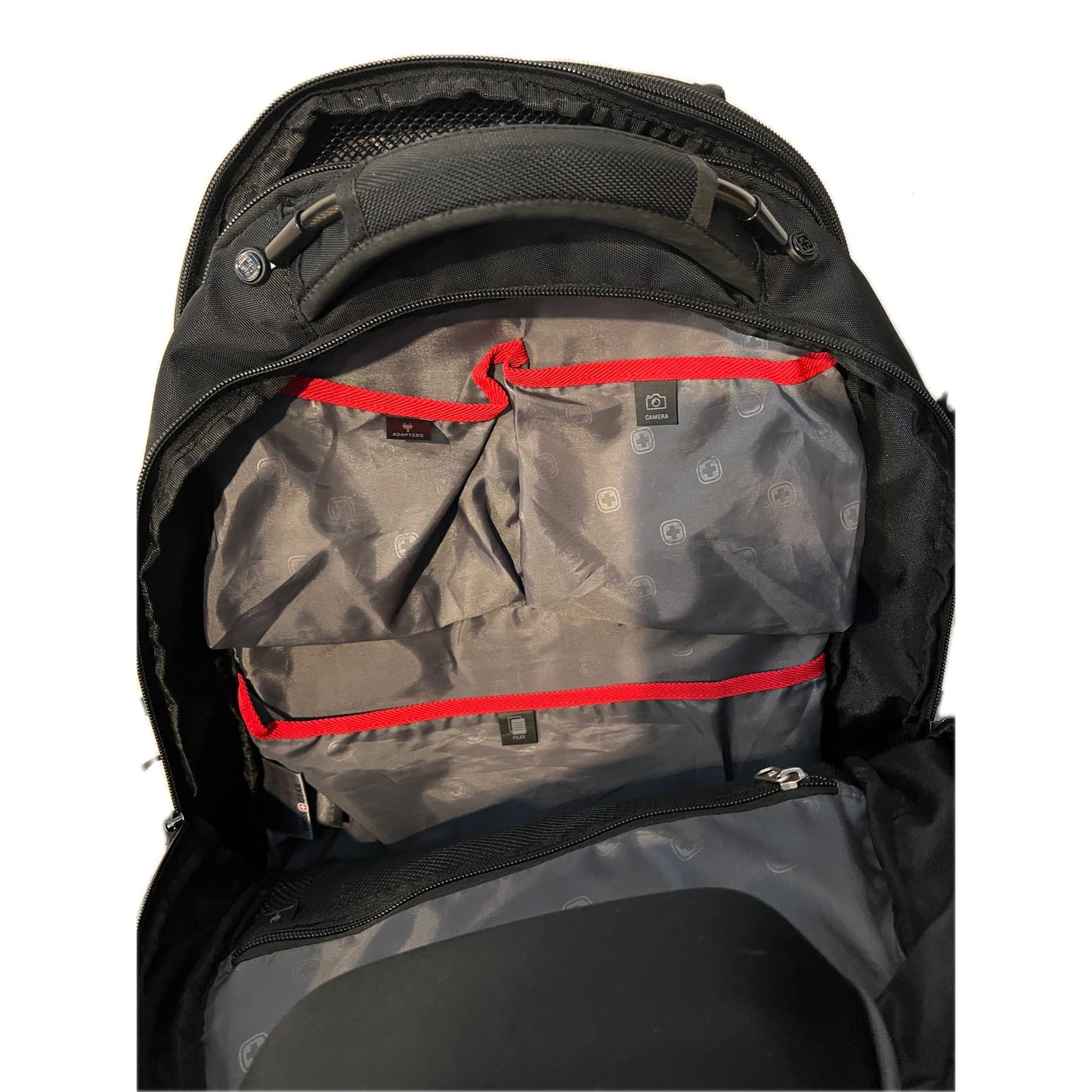 Mochila Swiss Gear 3760 para laptop, negra y roja