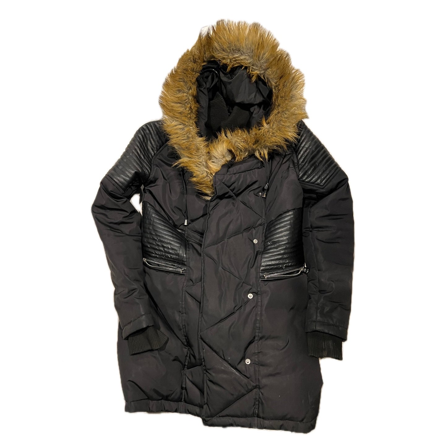 XoXo Parka matelassé à capuche en fausse fourrure Femme Petite