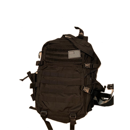 Mochila táctica Taoxiaolu con parche de EE. UU. negra de 35 L