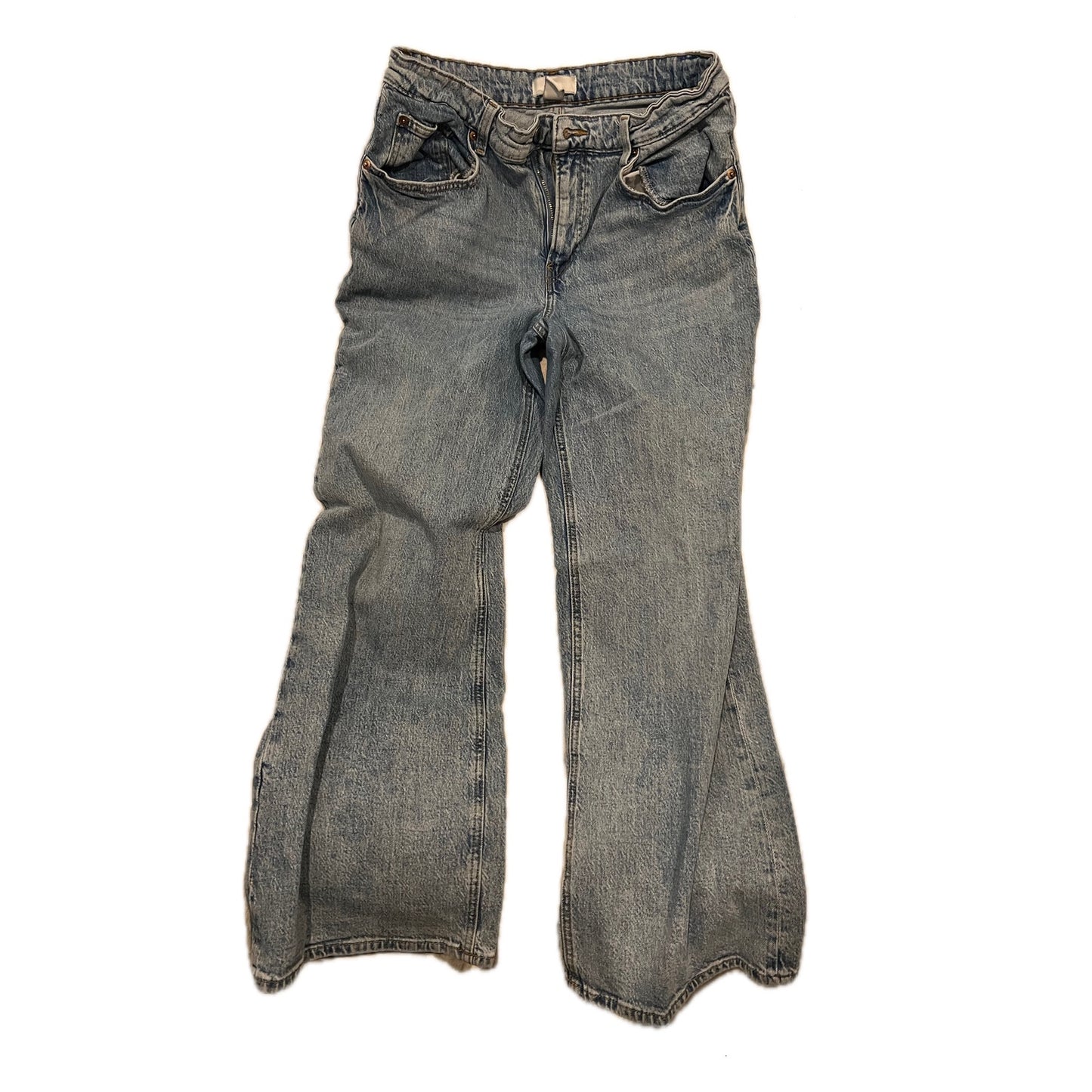 H&M Baggy Wide Leg Jeans Womans L 12M 31x28