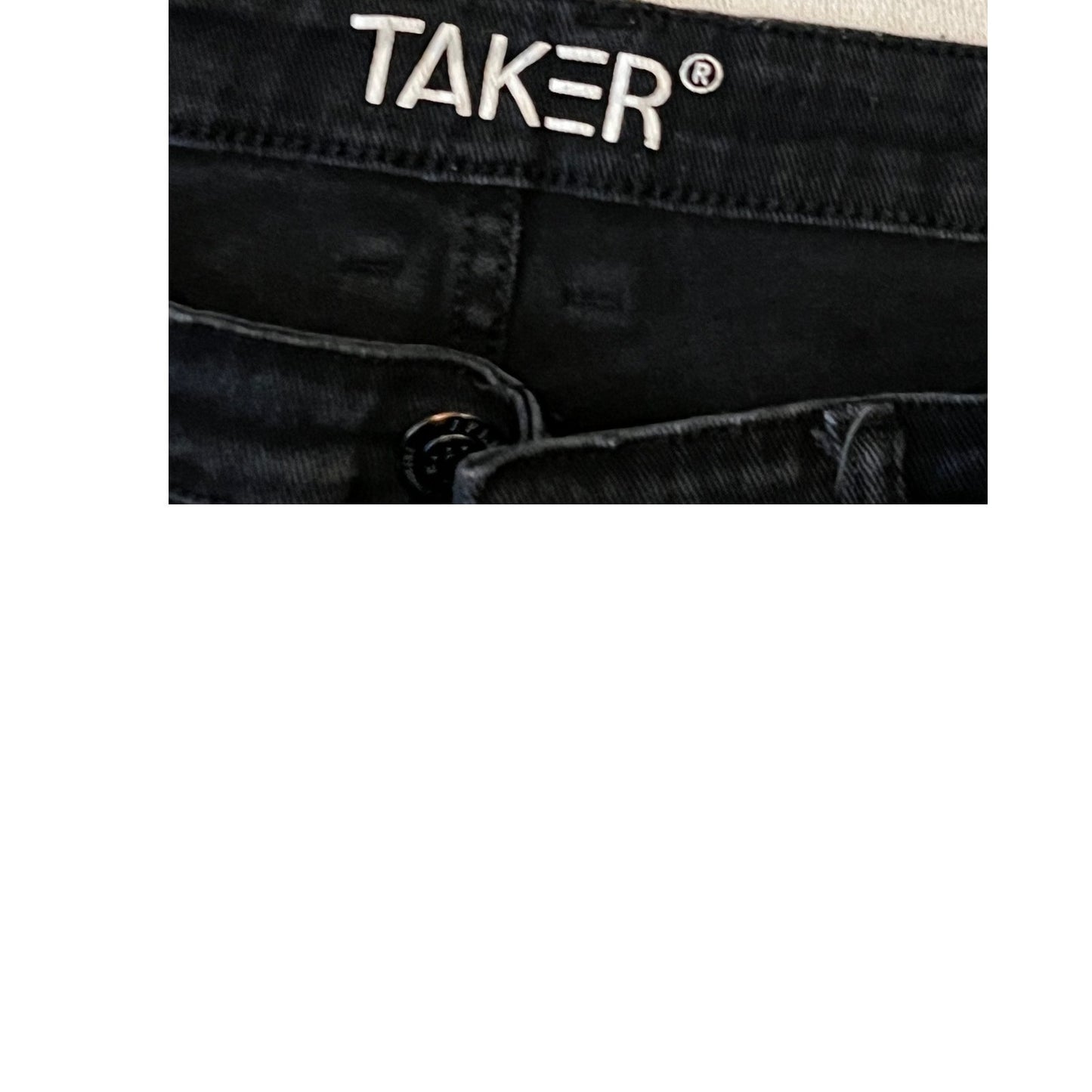 Taker Skinny Fit Black Jeans Mens 36x32