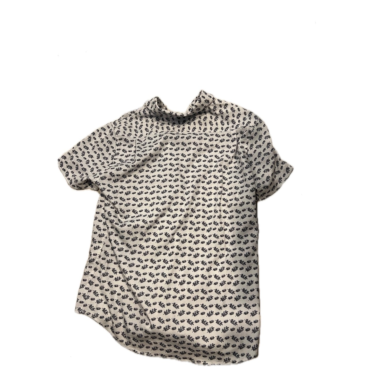 Report Collection Leaf Print Short Sleeve Shirt Mens Sm