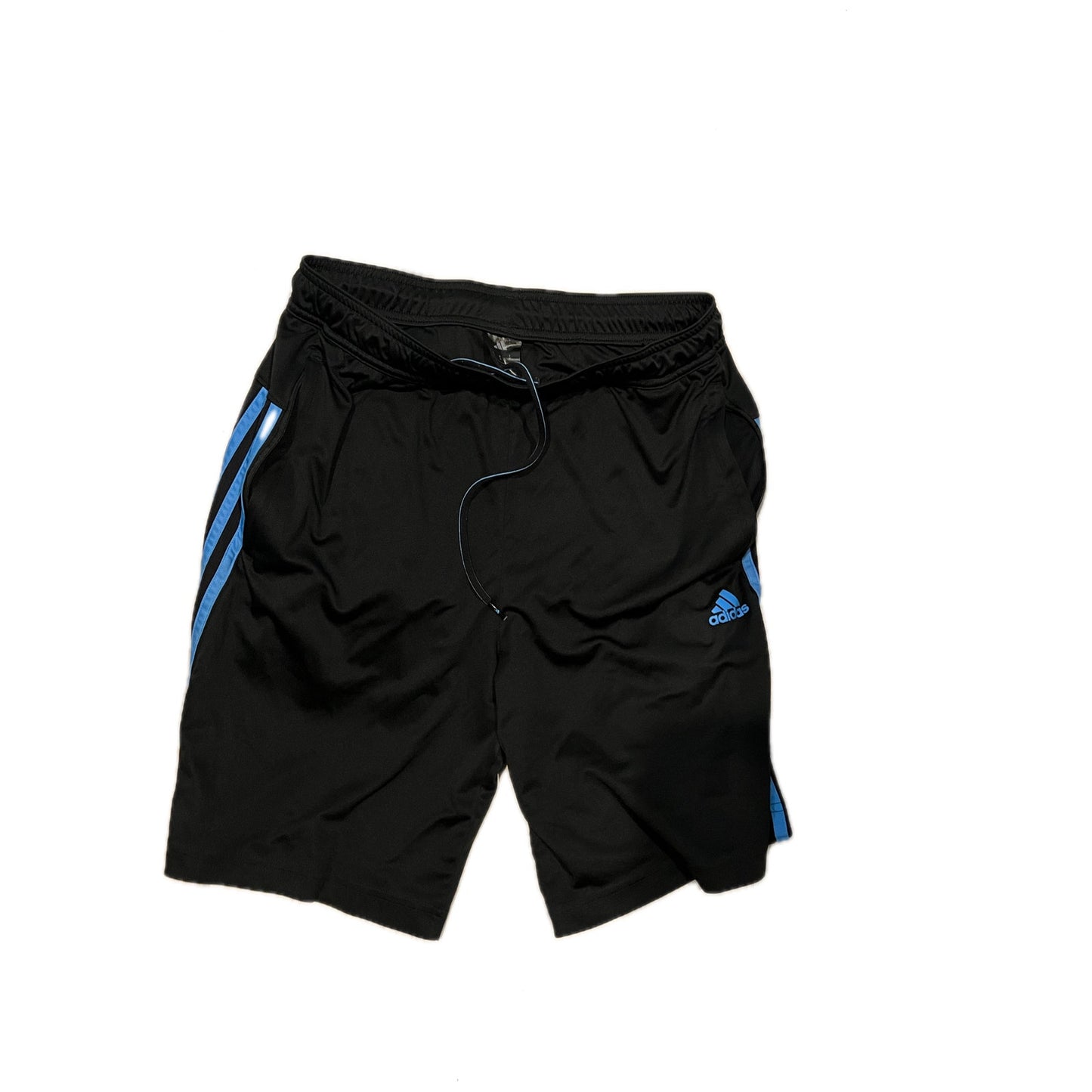 Adidas Three Strip Black Blue Shorts Mens Med 8" Inseam