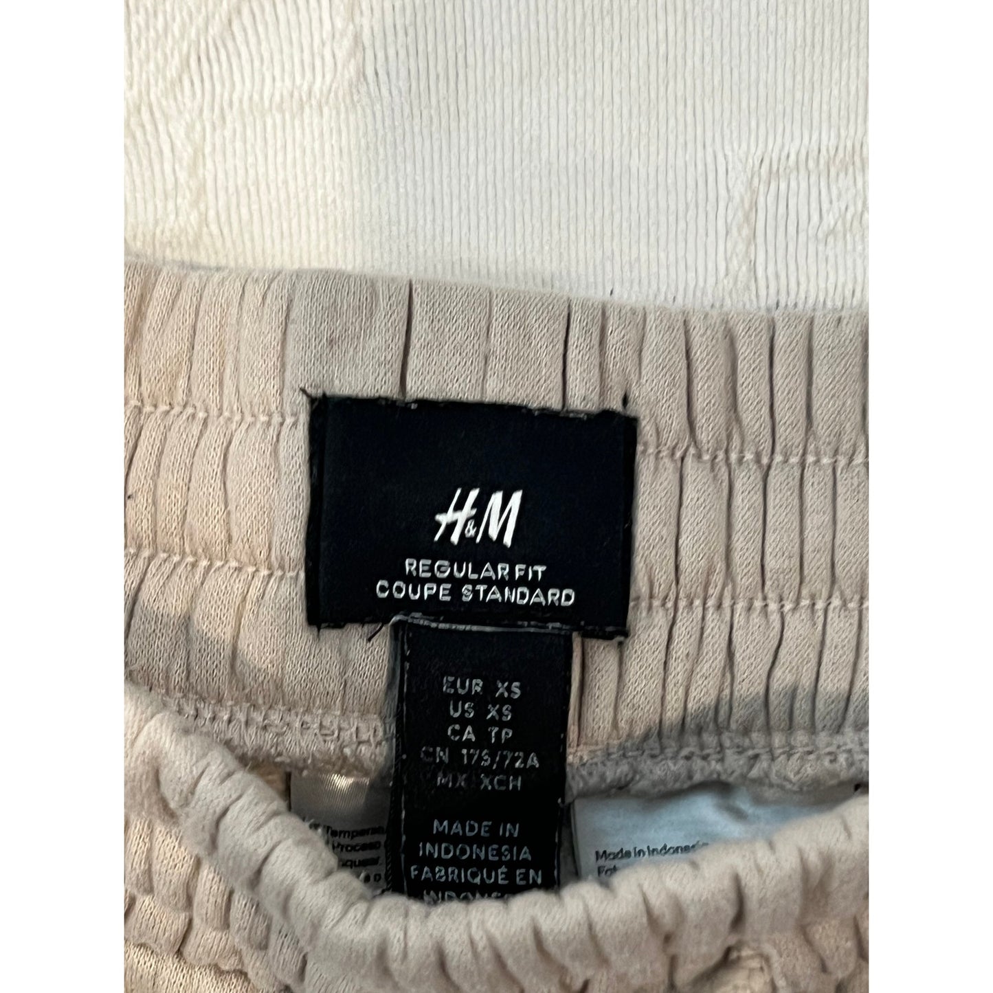 H&M Beige Cream Fleece Sweat Shorts Mens XS