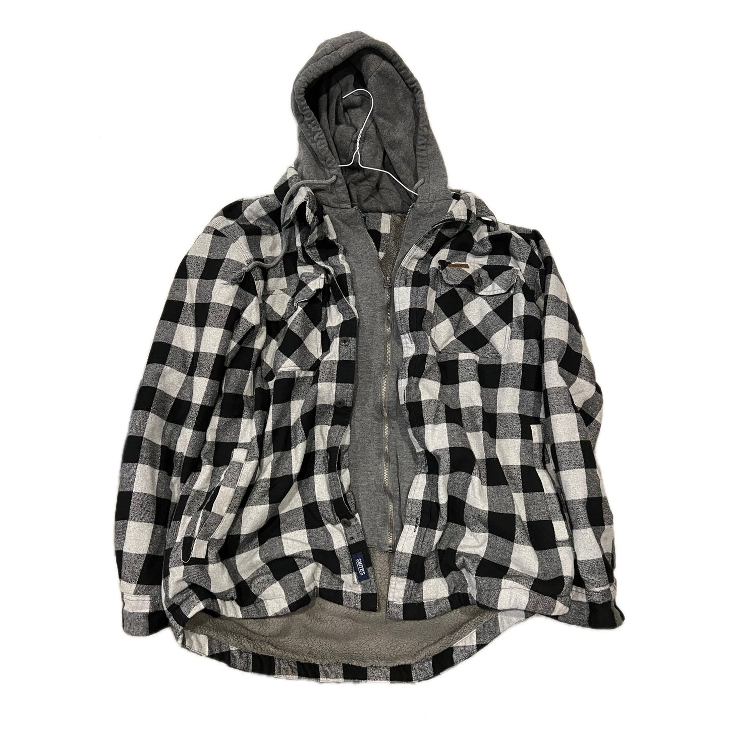 Smiths Workwear Flannel Hooded Shirt Jacket Mens M