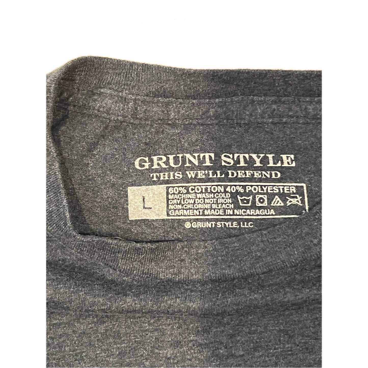 Grunt Style This well Defend Gray T-Shirt Mens L