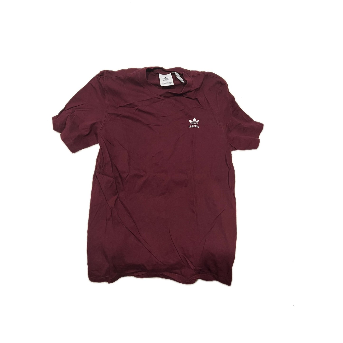 Adidas Burgundy Three Stripe T-Shirt Mens S