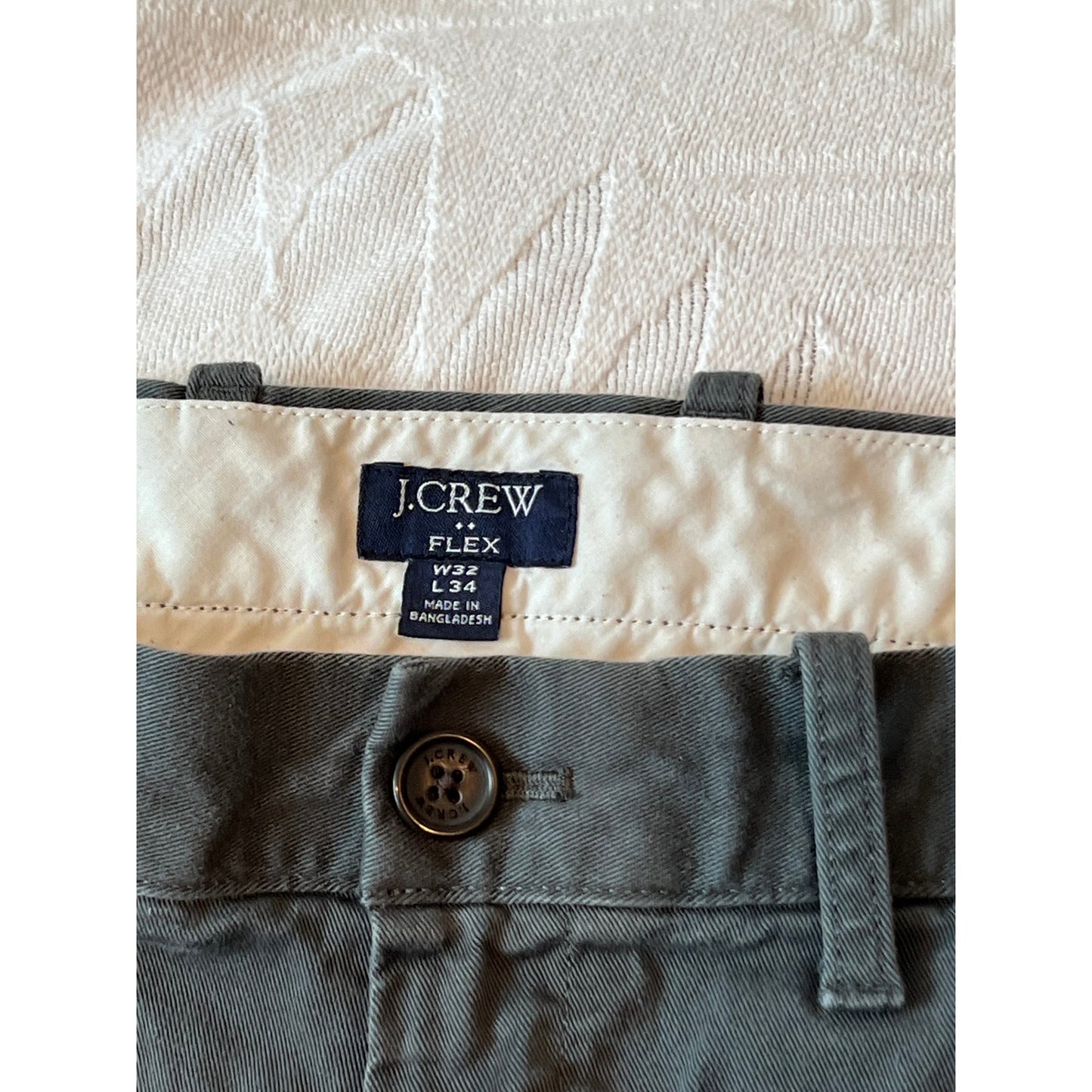 J Crew Chino Droit Devant Plat Flex Homme 32X34
