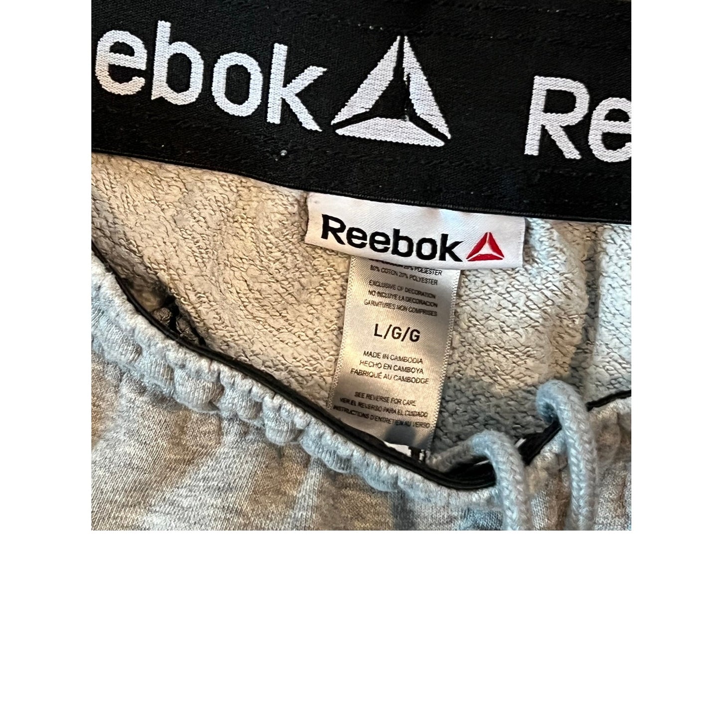 Reebok Gray Cuffed Sweatpants Joggers Mens L