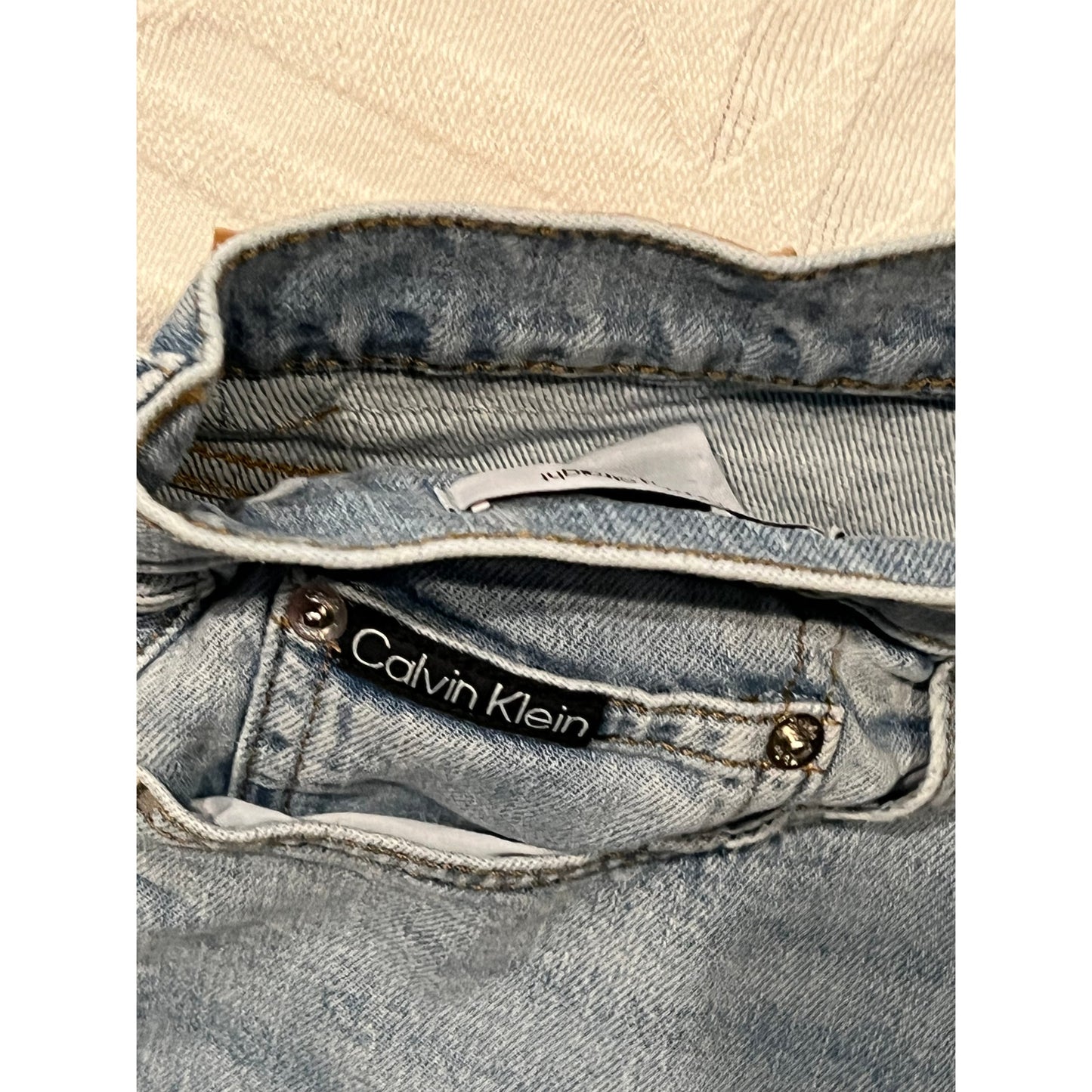 Calvin Klein Stone Washed Distressed Jeans Straight Mens 34x32
