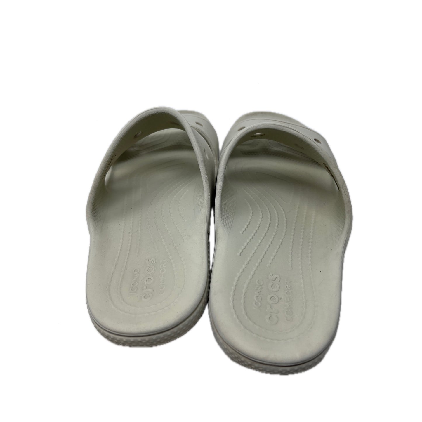 Sandalias clásicas icónicas Crocs Blancas Cómodas Dos Tiras Talla Hombre 10