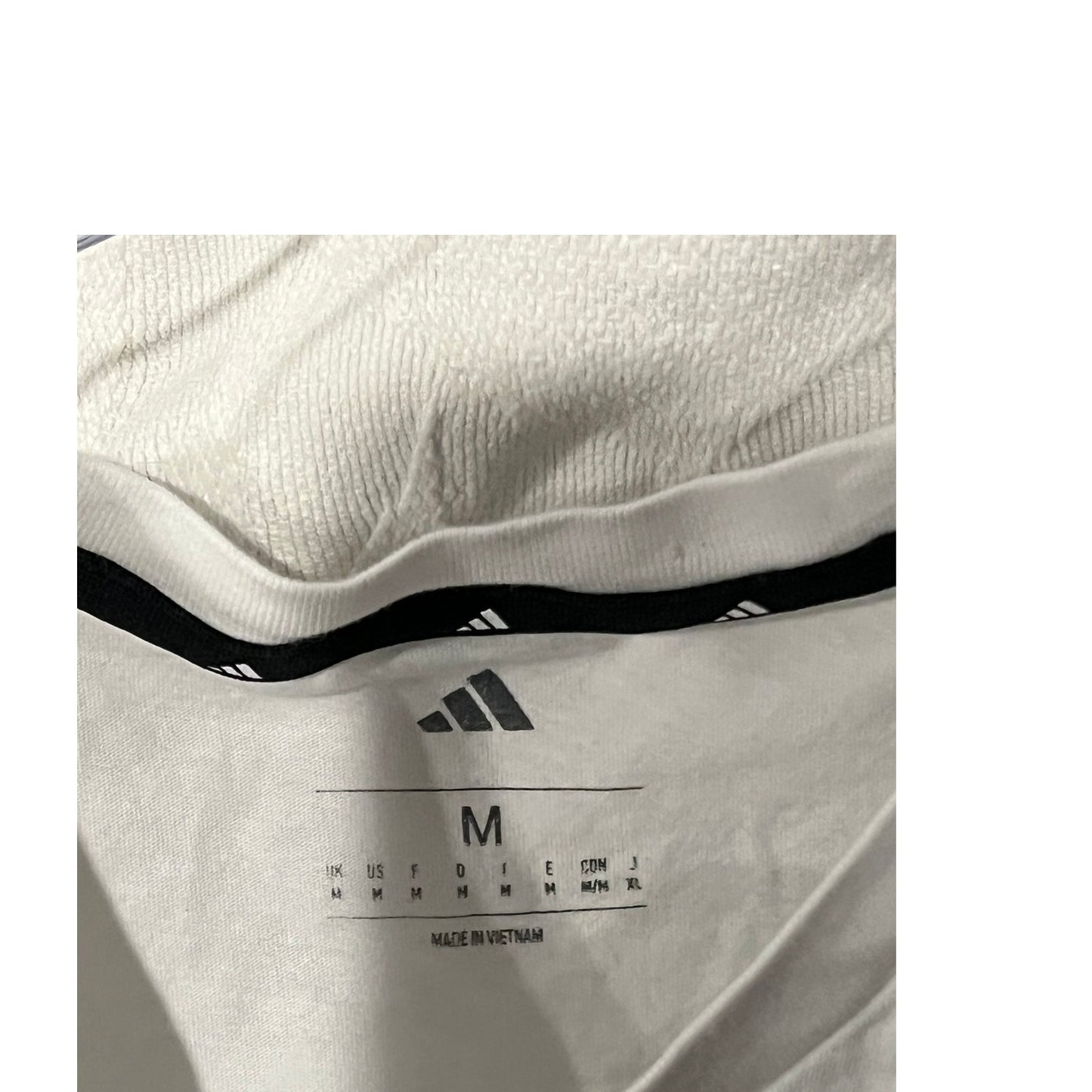 Camiseta de manga larga Adidas de tres rayas blanca, talla M para hombre