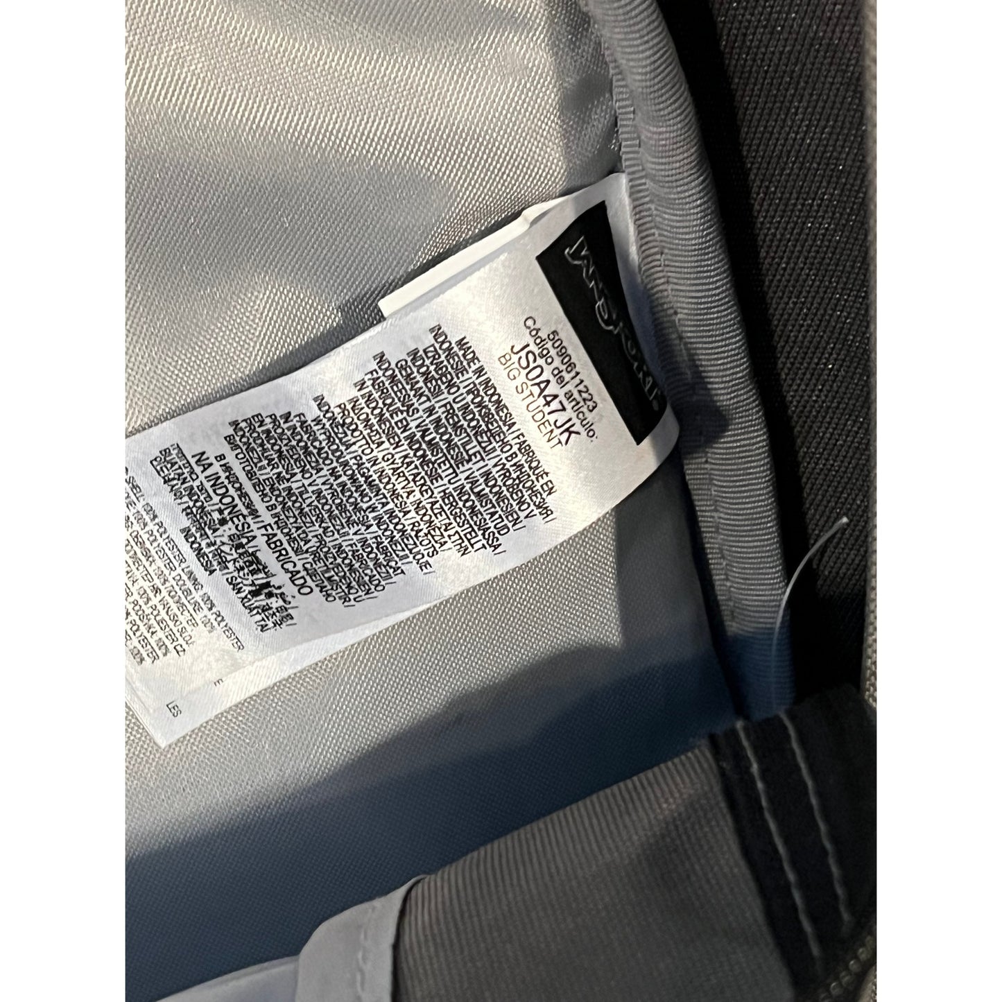 JanSport Big Student 3 Section Gray Black Backpack