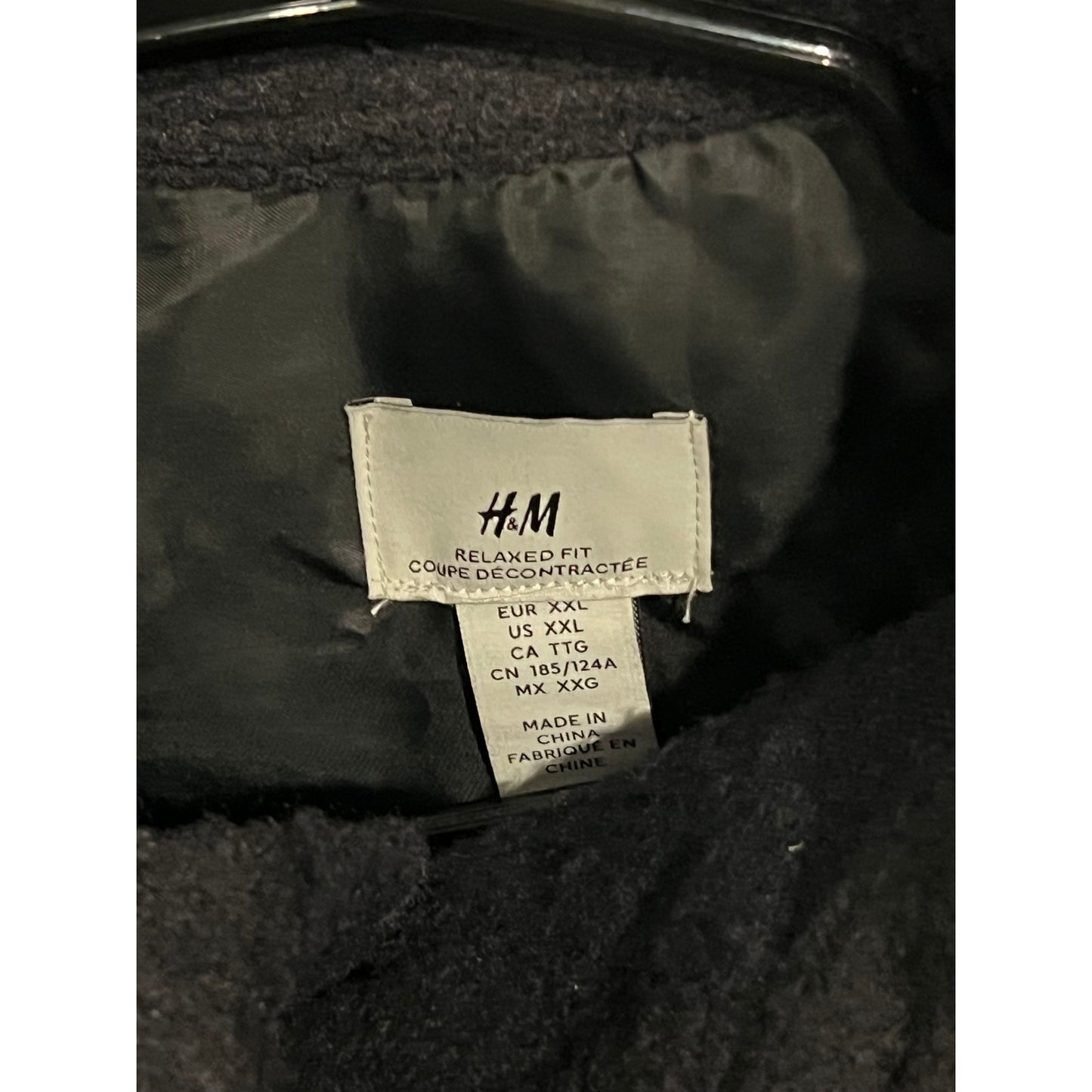 H and M Relaxed Fit Pea Coat Jacket Mens XXL